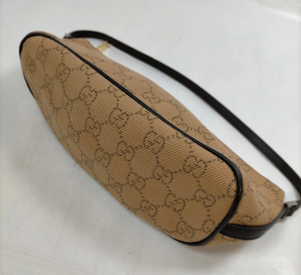 Gucci GG Canvas Mini Pochette Shoulder Bag - Brown