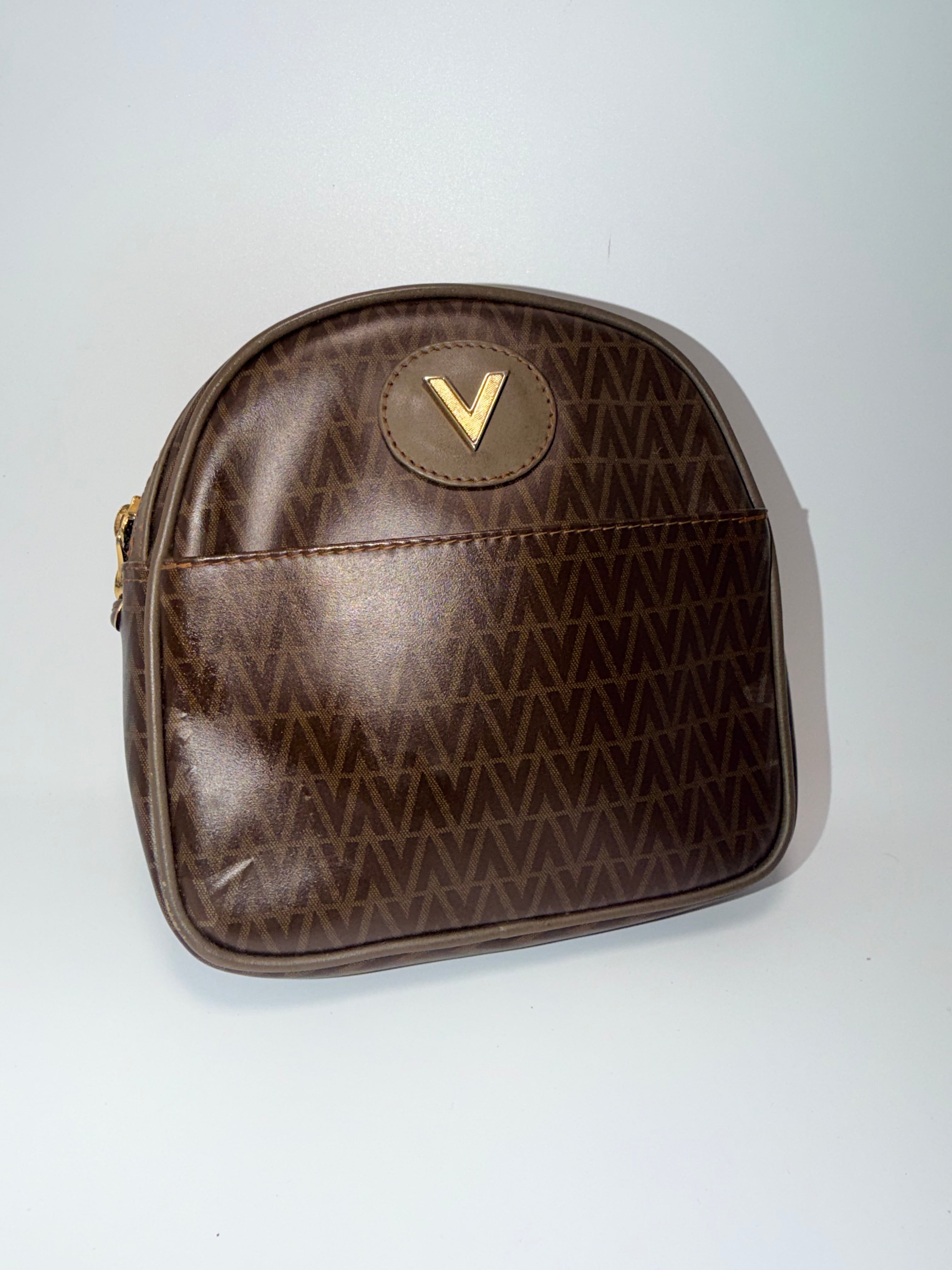 Valentino Monogram Mini Crossbody – Brown Vintage Logo