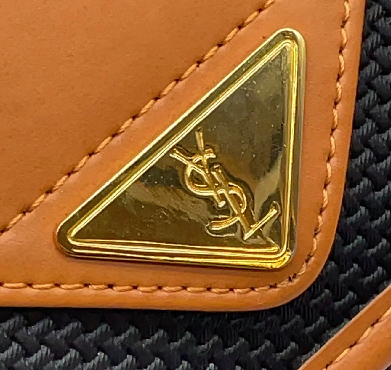 Yves Saint Laurent Woven Messenger Crossbody Bag