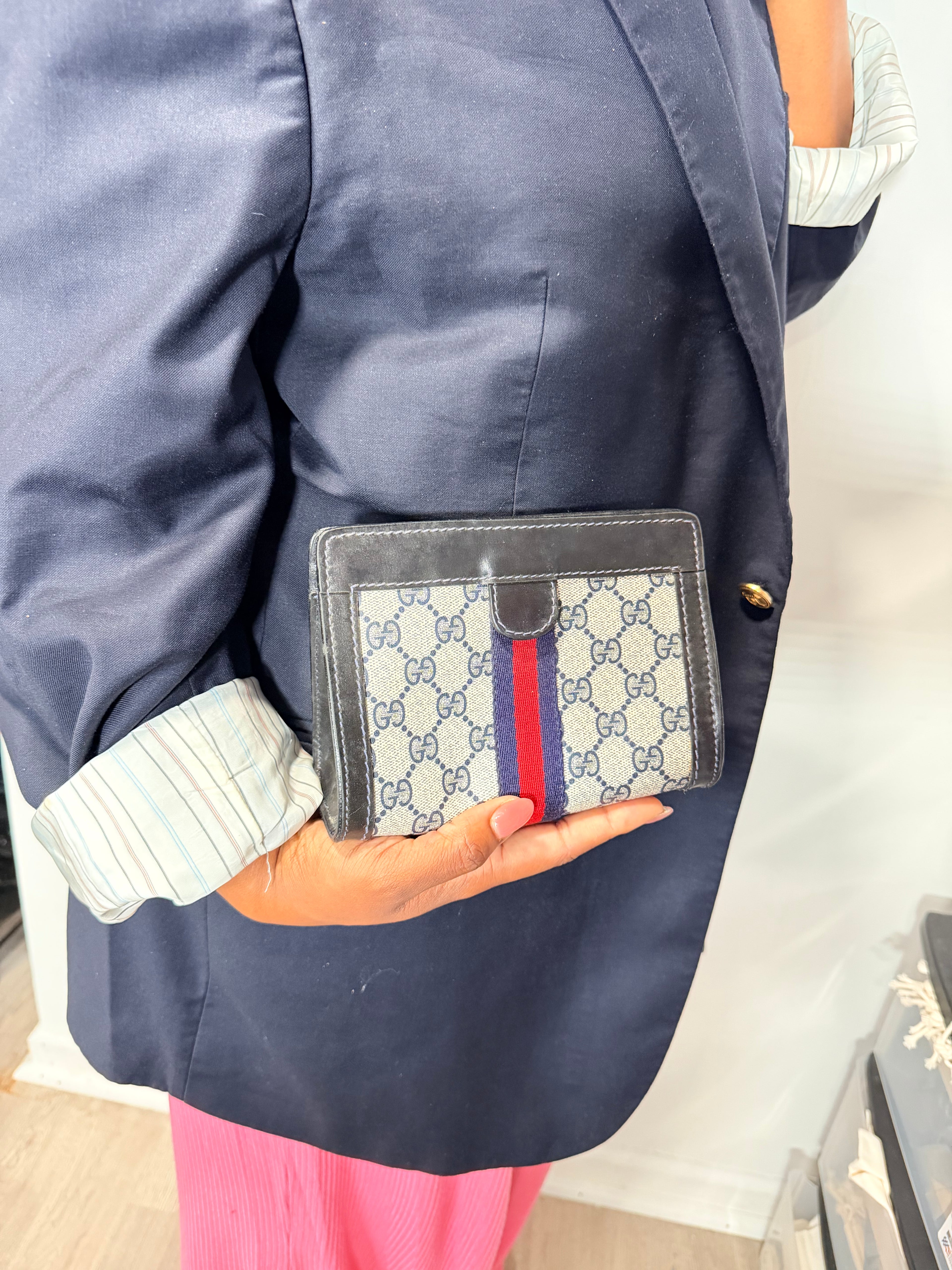 Gucci GG Supreme Web Clutch