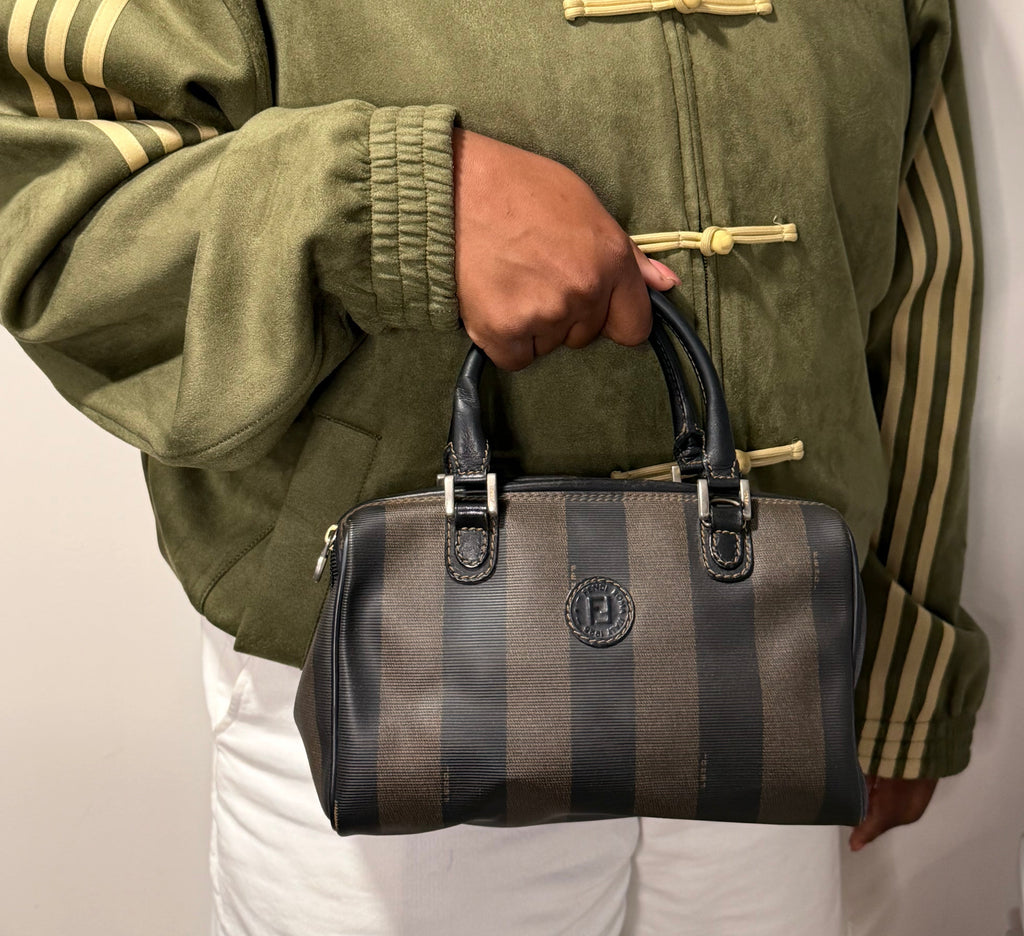 Fendi Pequin Mini Boston Bag
