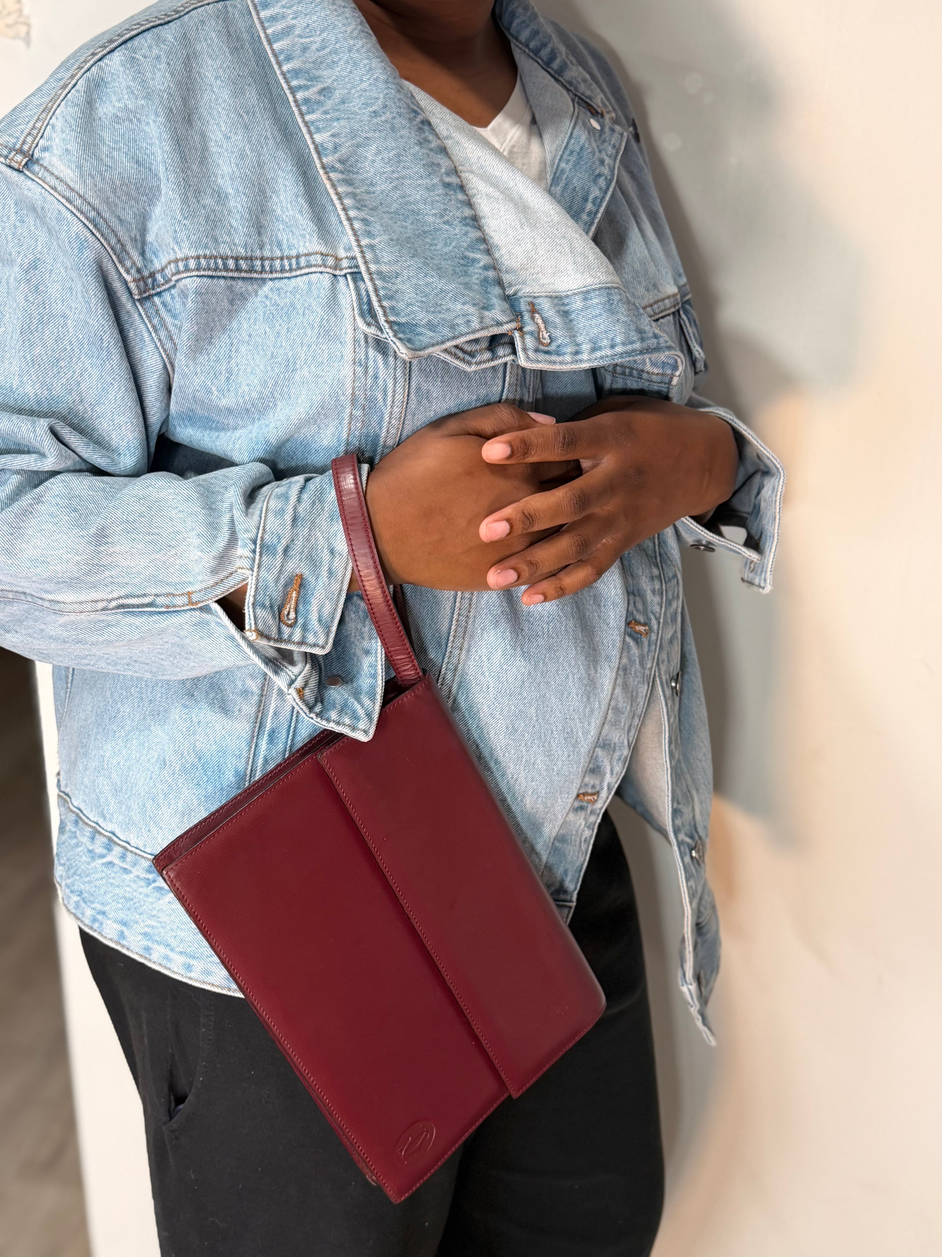 Cartier Must de Cartier Bordeaux Leather Wristlet