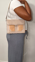 Yves Saint Laurent Leather & Woven Shoulder Bag