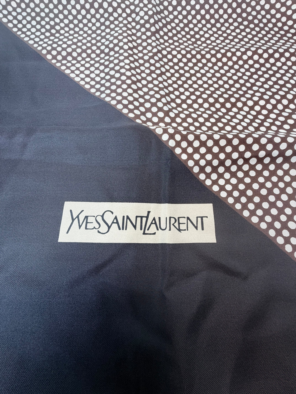 Yves Saint Laurent Silk Scarf – Polka Dot Colorblock