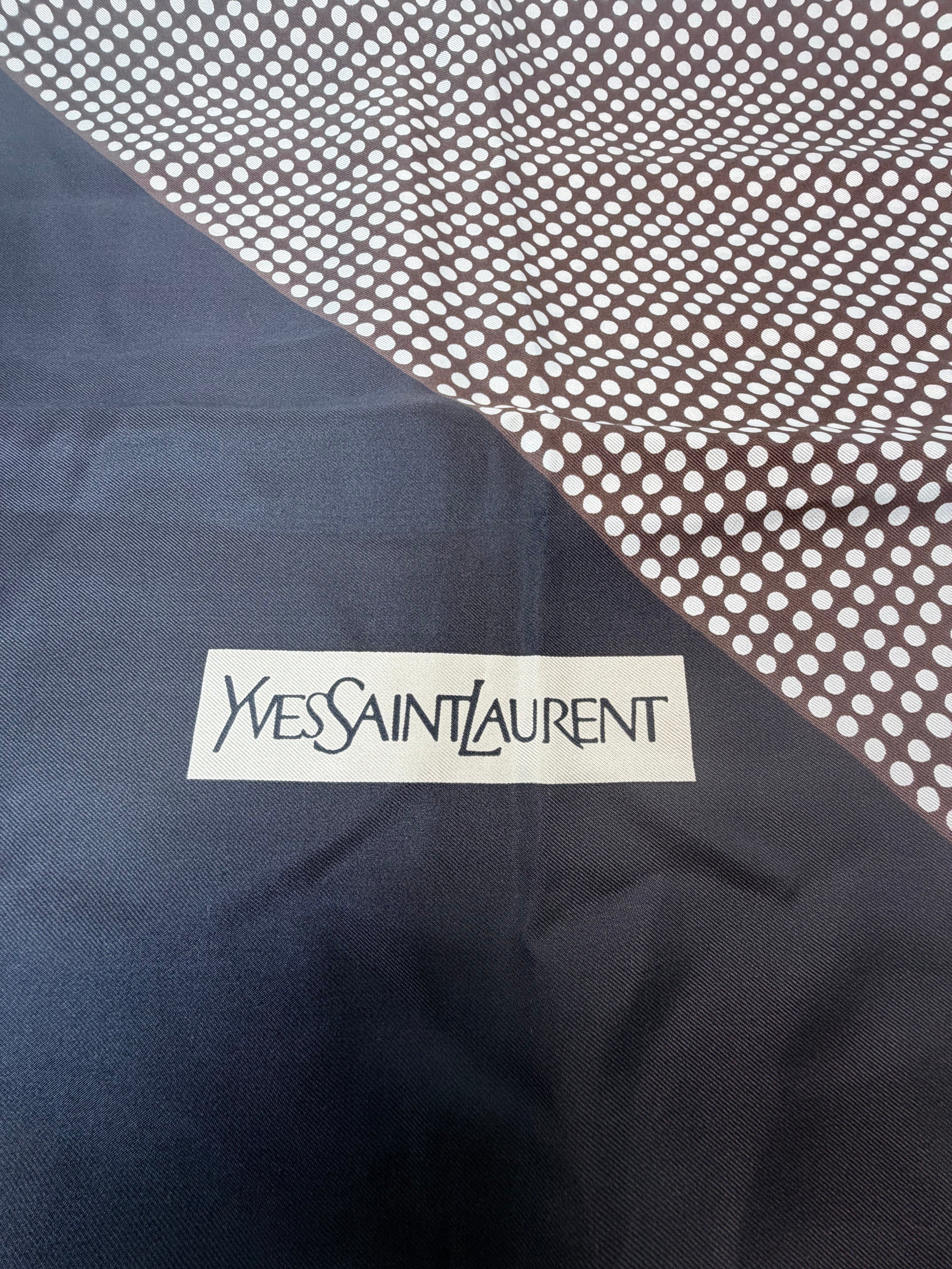 Yves Saint Laurent Silk Scarf – Polka Dot Colorblock