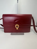 Celine Burgundy Leather Horsebit Crossbody