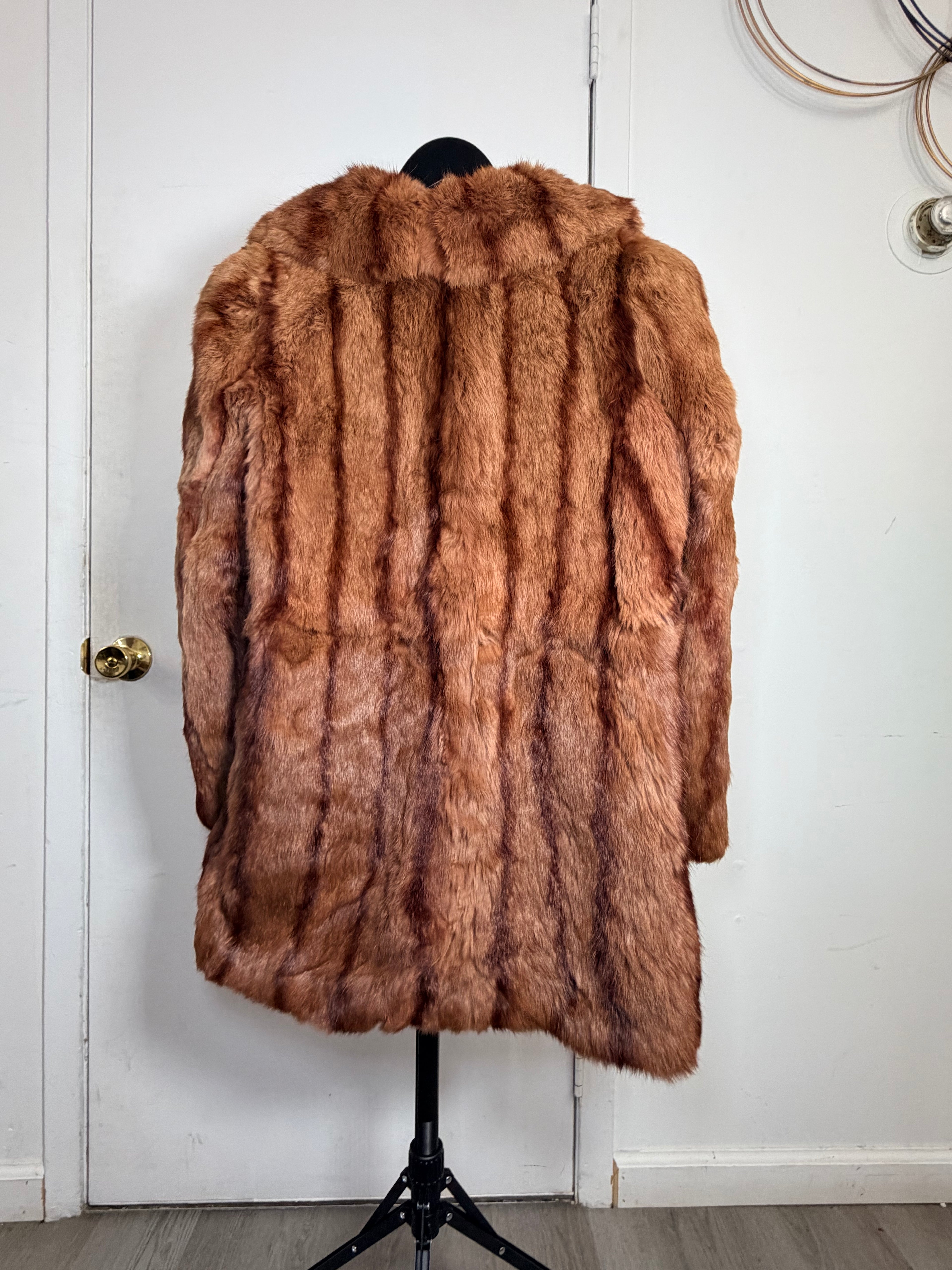 Vintage Mahogany Ranch Mink Fur Coat- Medium 044