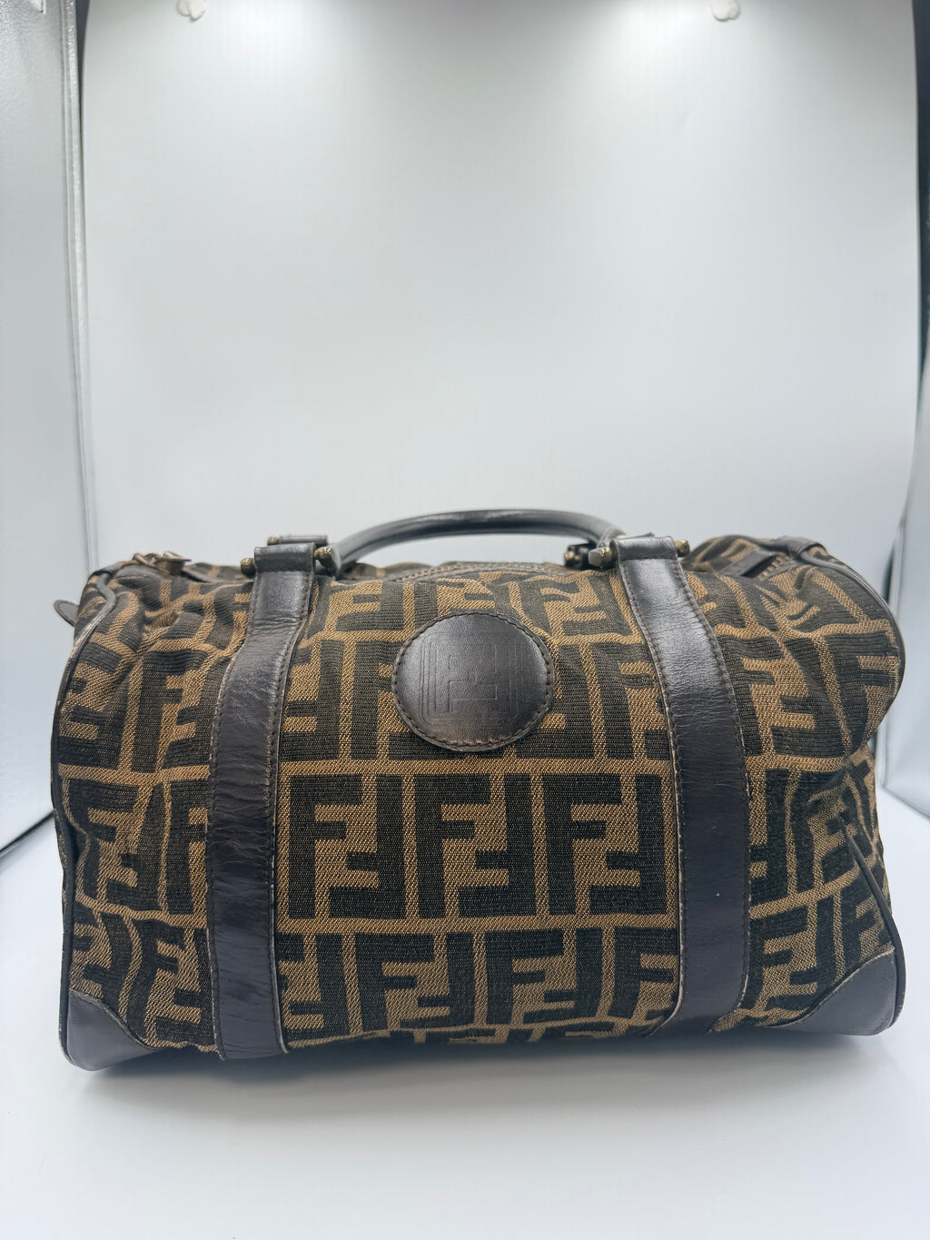 Fendi Vintage Zucca FF Boston Bag