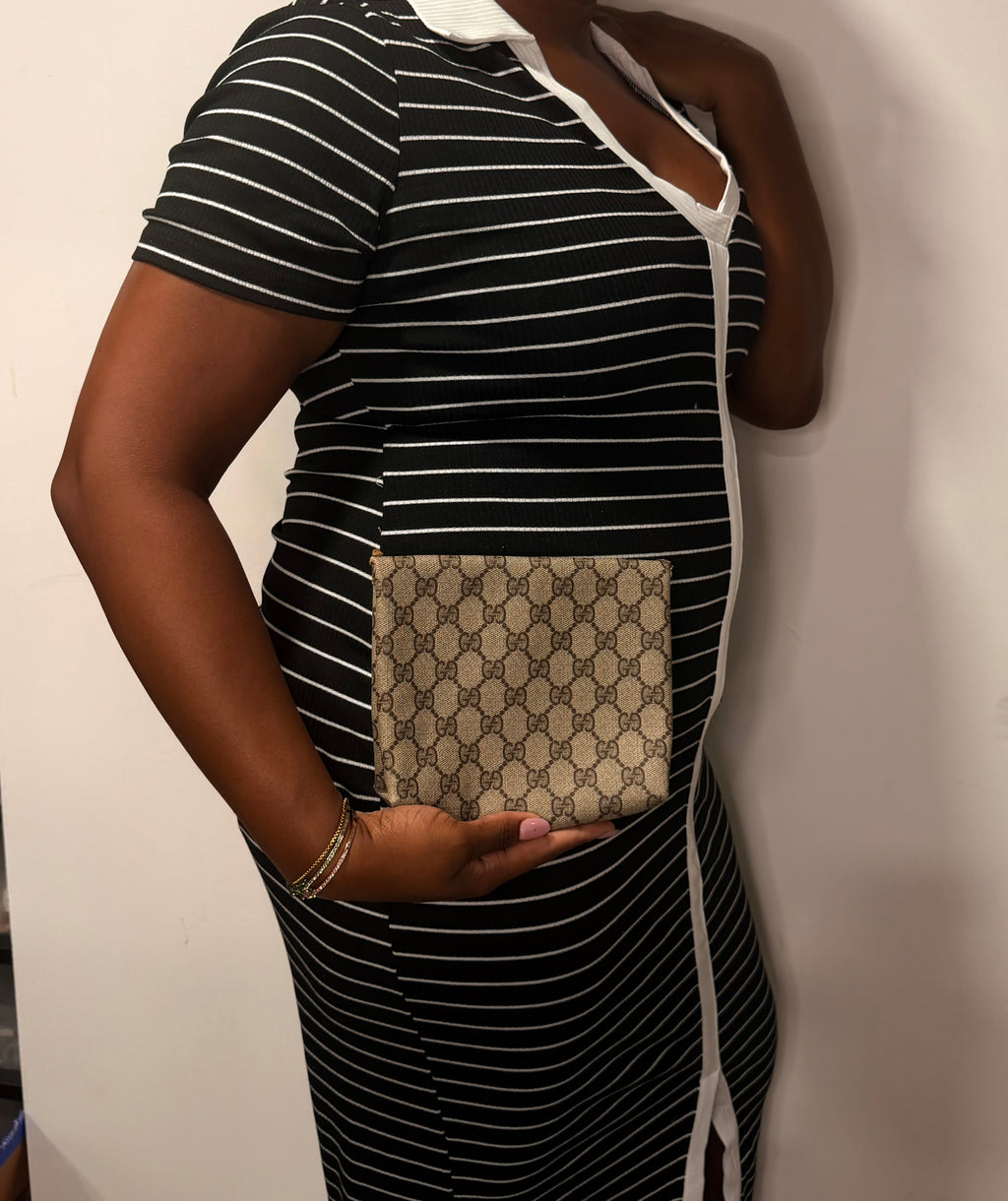 Gucci GG Monogram Envelope Clutch / Pouch