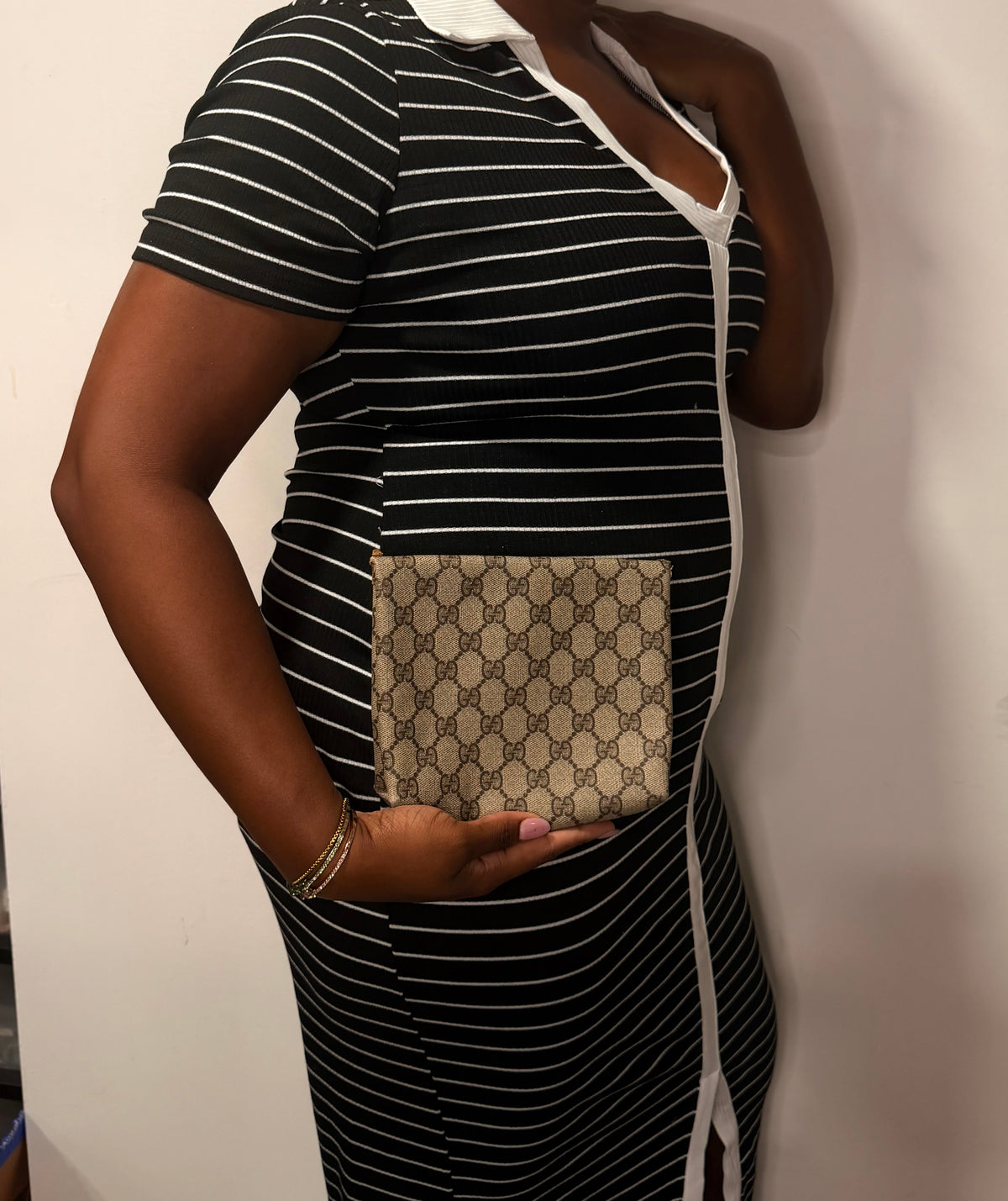 Gucci GG Monogram Envelope Clutch / Pouch