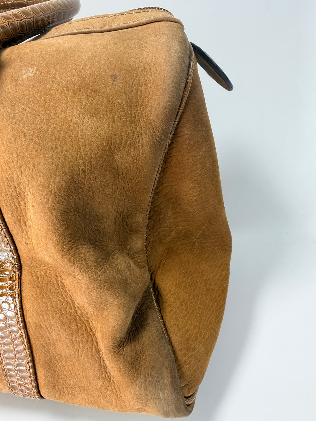 Fendi Suede Boston Bag