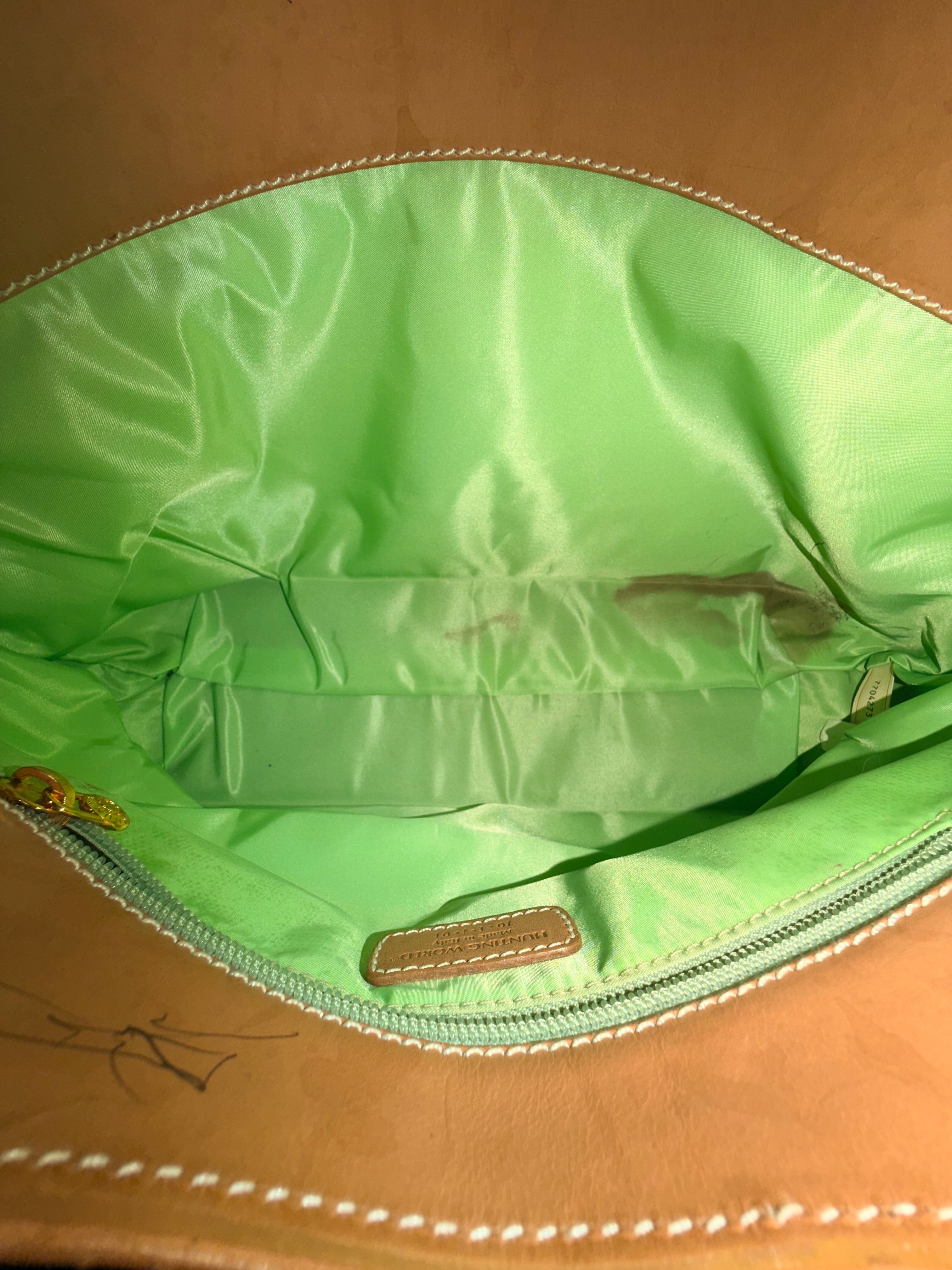 HUNTING WORLD Woven Tote – Green Multi Stripe