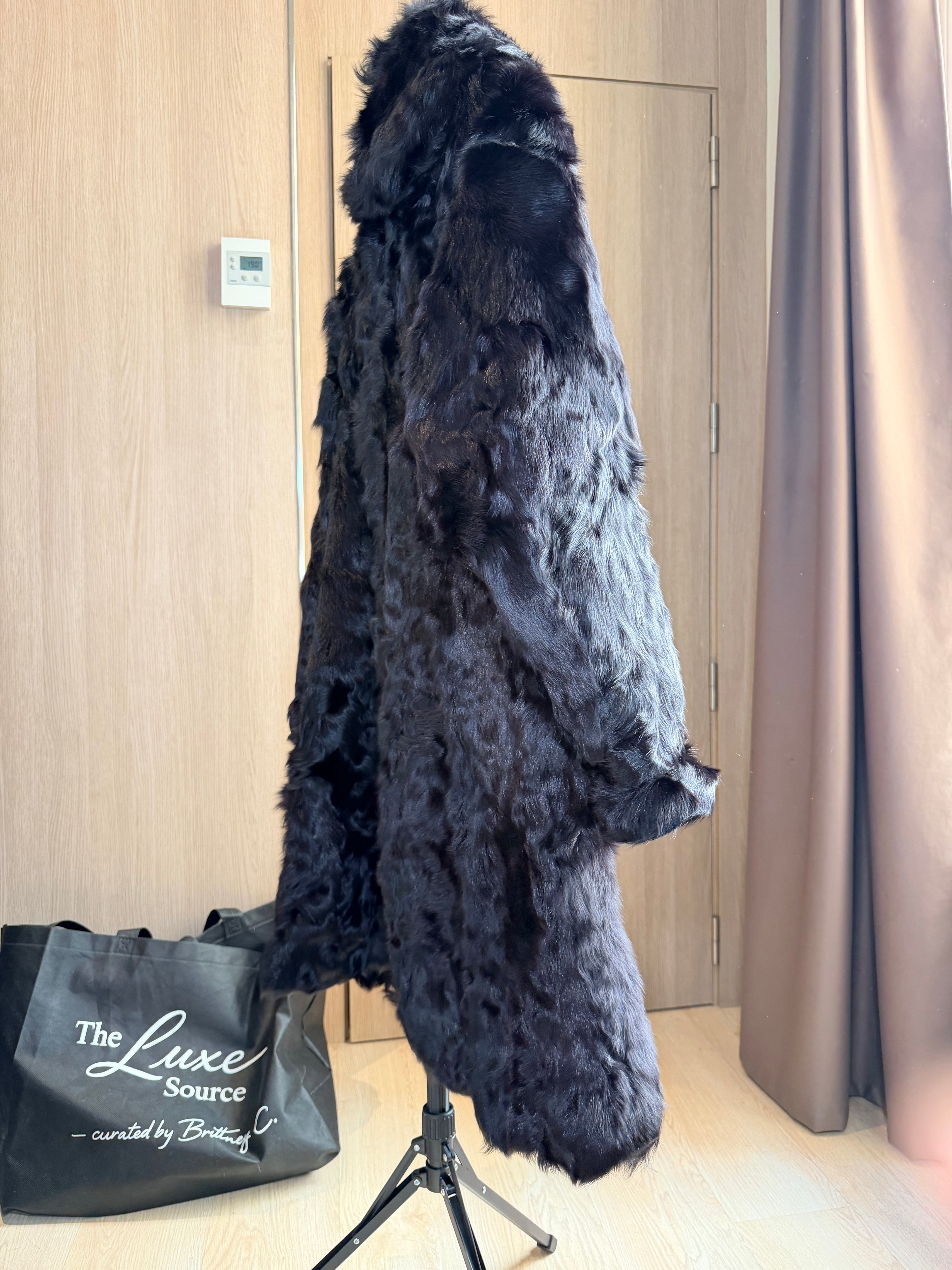 Vintage Black Persian Lamb Fur Coat – XL-019