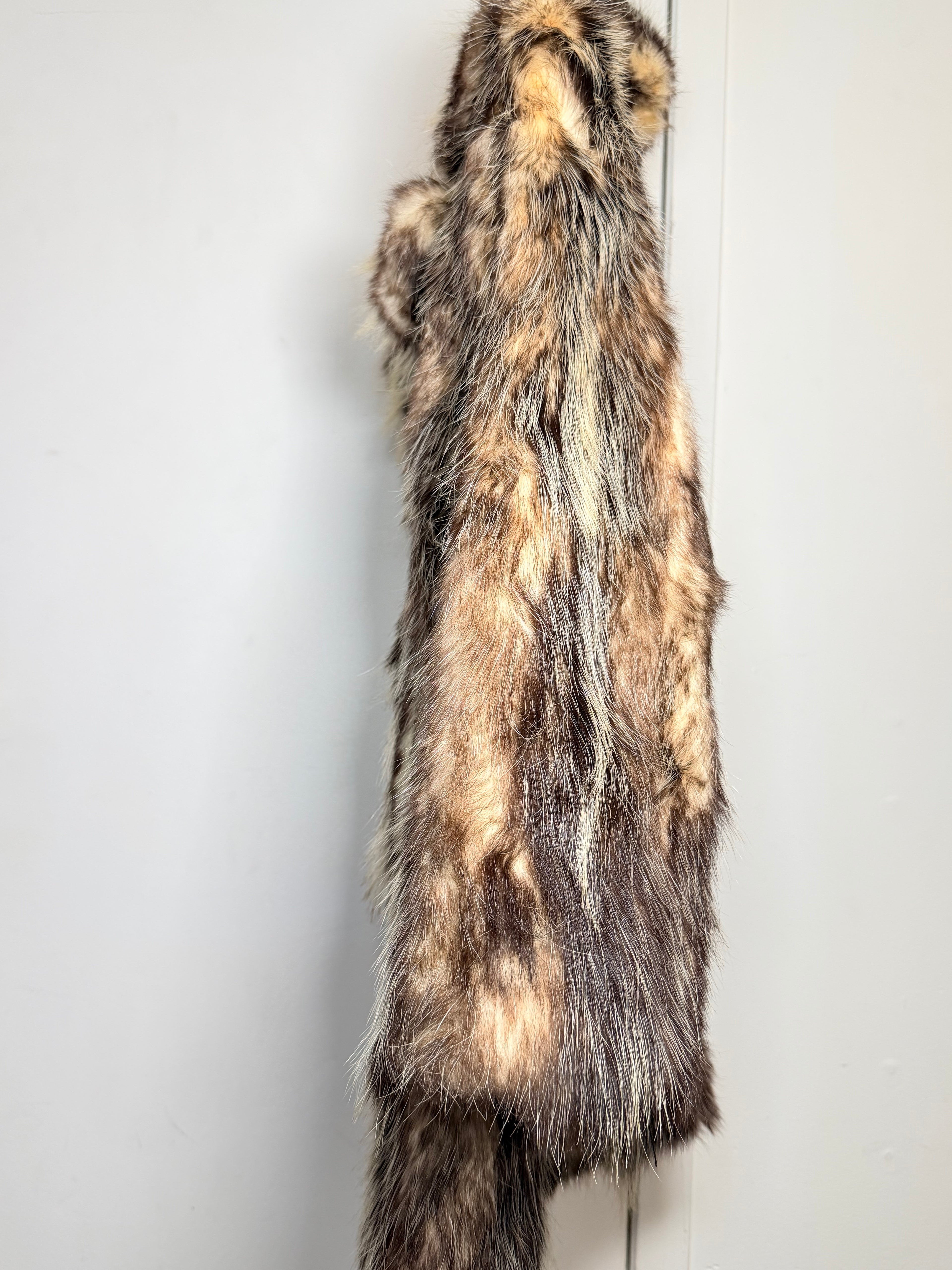Vintage Natural Finn Raccoon Fur Coat - Large 046