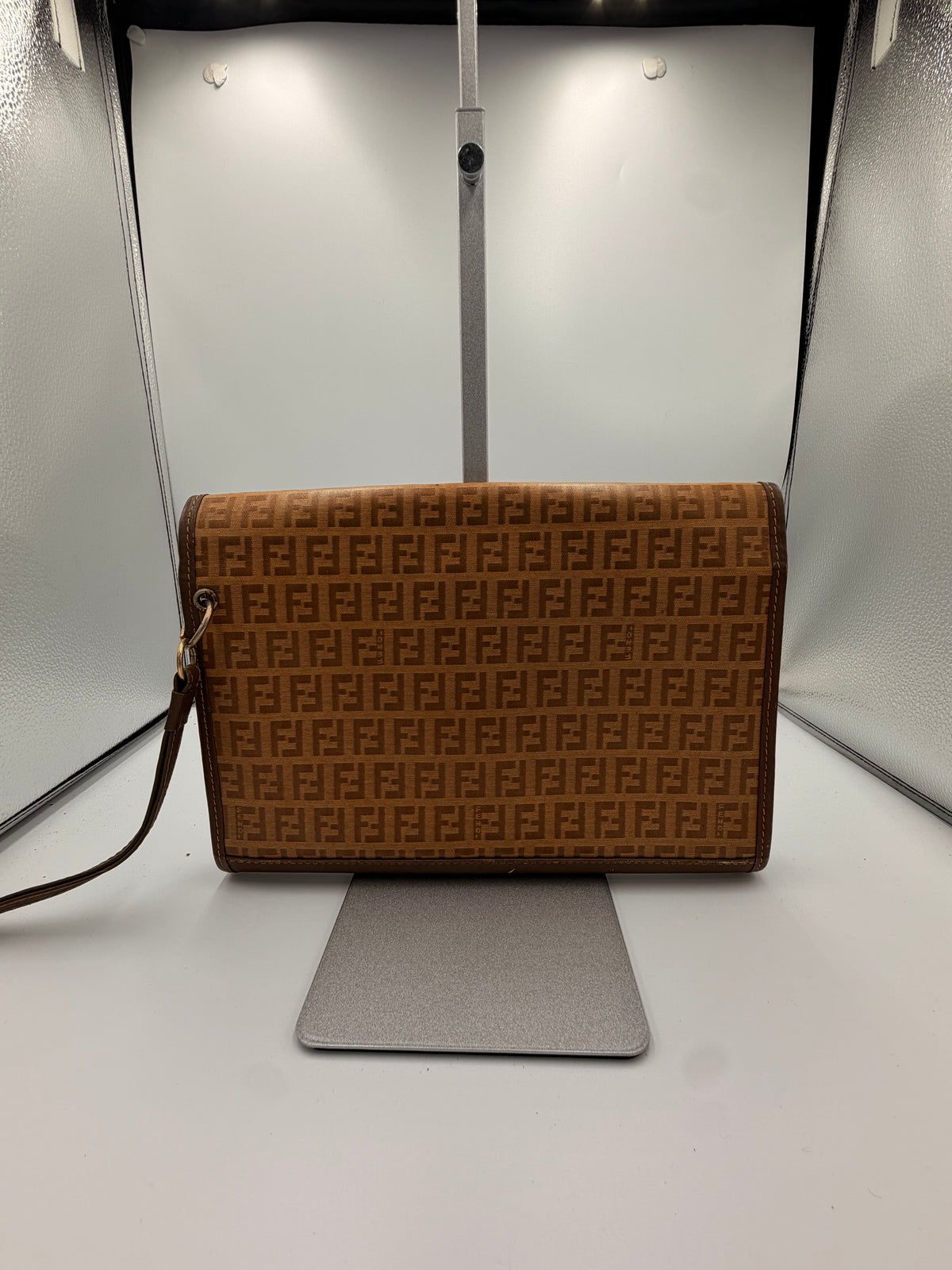 Fendi Zucca Monogram Wristlet Clutch