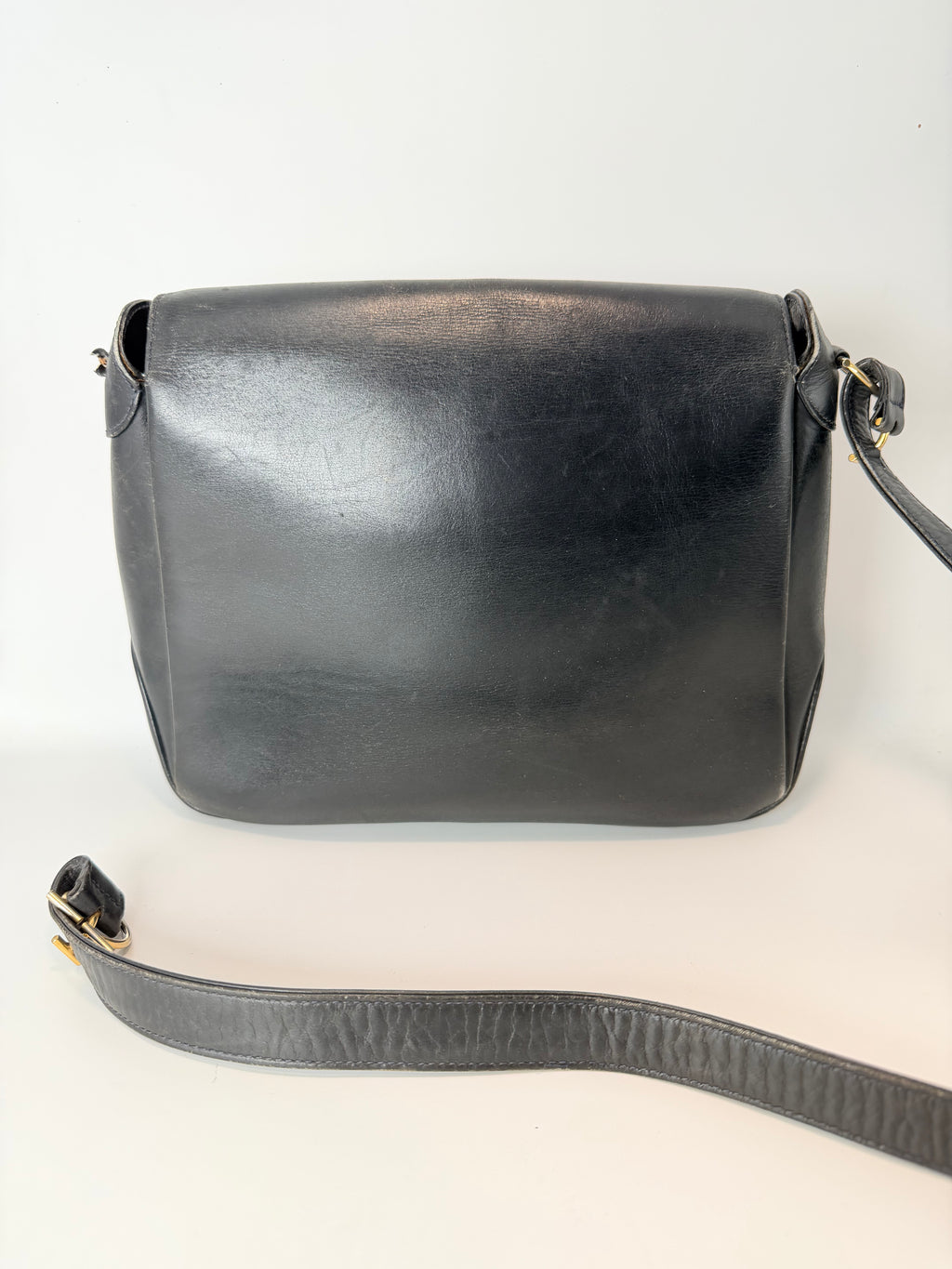 Gucci Black Leather Crossbody Bag with Gold Turn-Lock Hardware