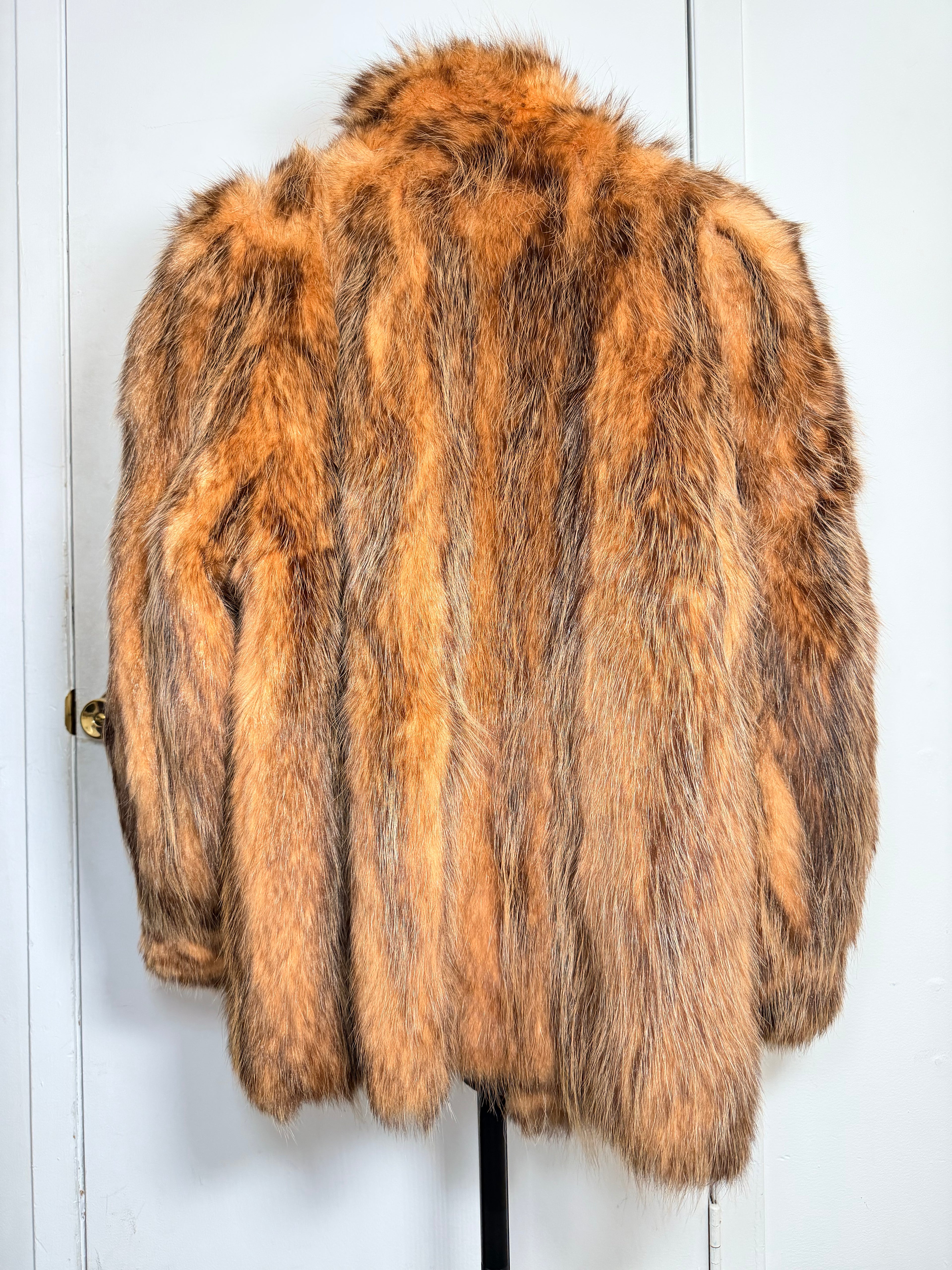 Vintage Golden Brown Raccoon Fur Coat – Large 038