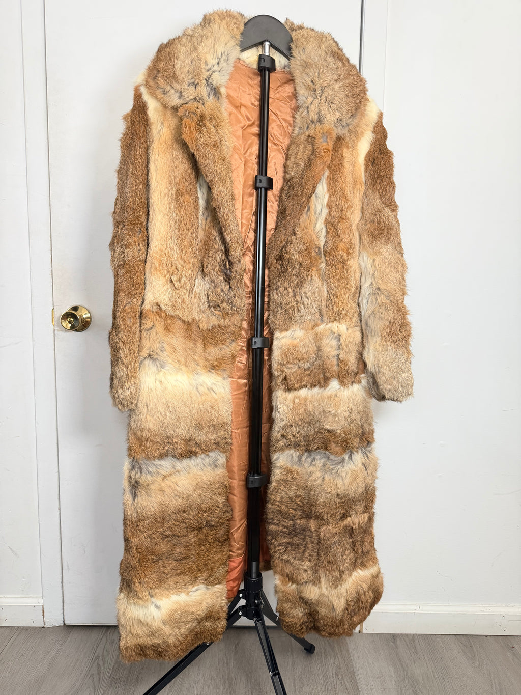Vintage Natural Rabbit Fur Full-Length Coat – XS/Small 031