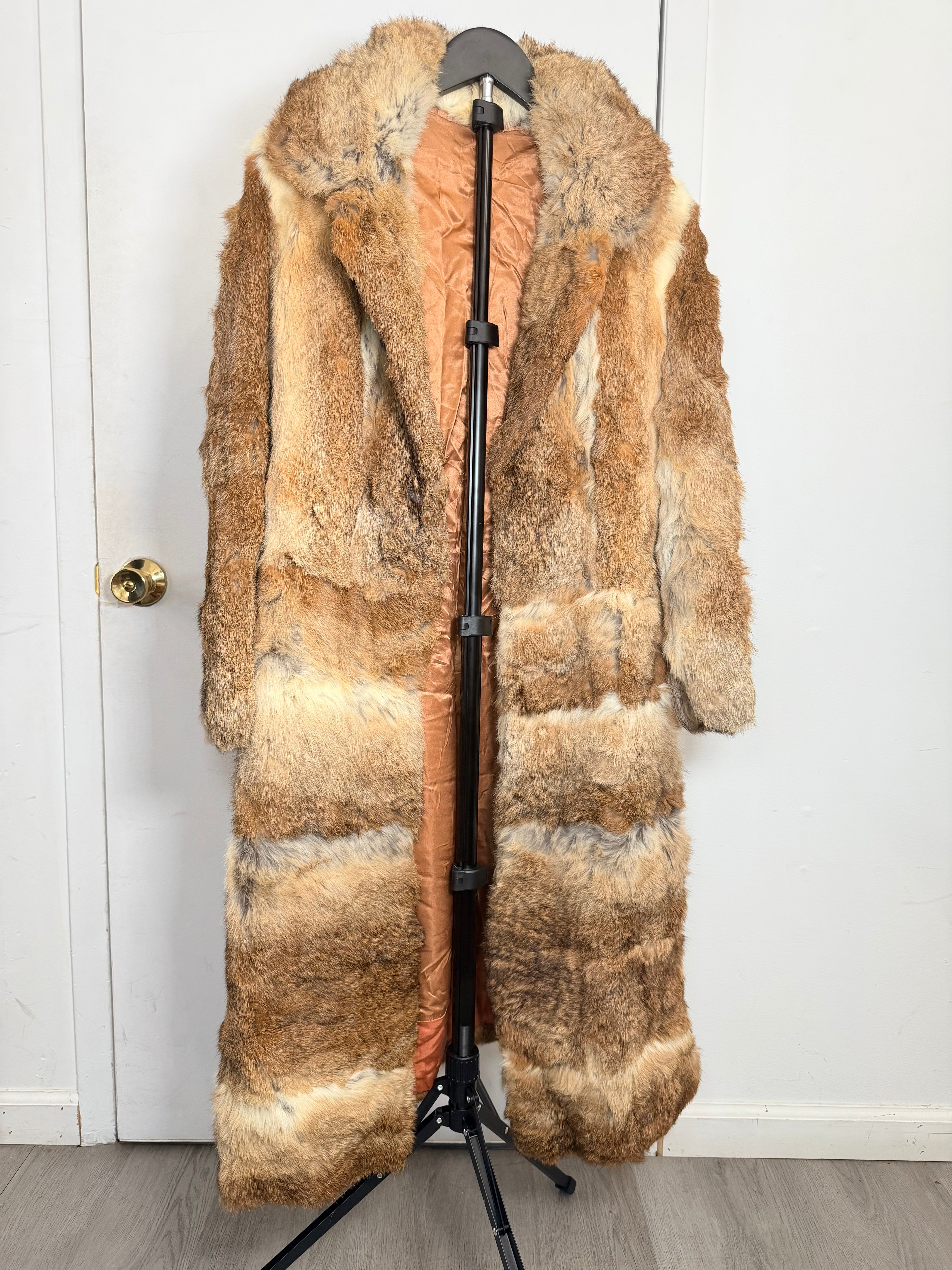 Vintage Natural Rabbit Fur Full-Length Coat – XS/Small 031