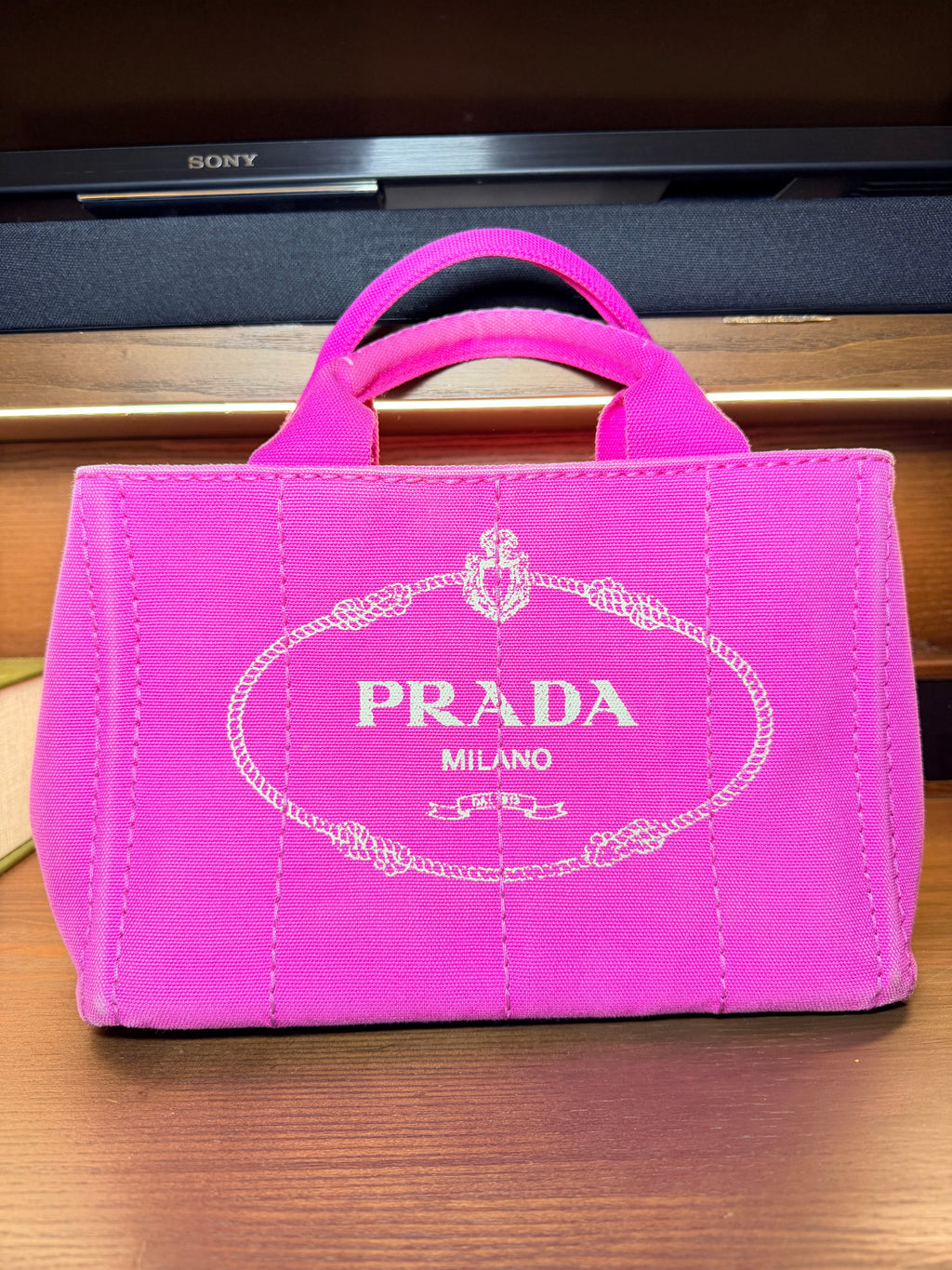 Prada Canapa Hot Pink Canvas Mini Tote Bag - with Dustbag