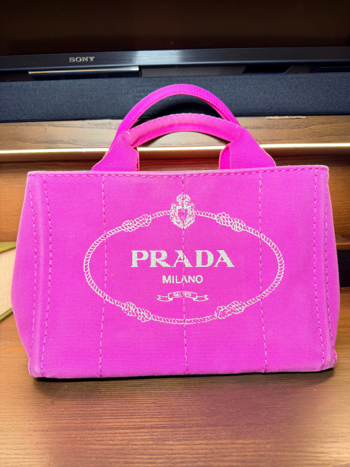 Prada Canapa Hot Pink Canvas Mini Tote Bag - with Dustbag