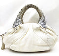 Fendi Spy Bag – White Nappa Leather Braided Handle Satchel