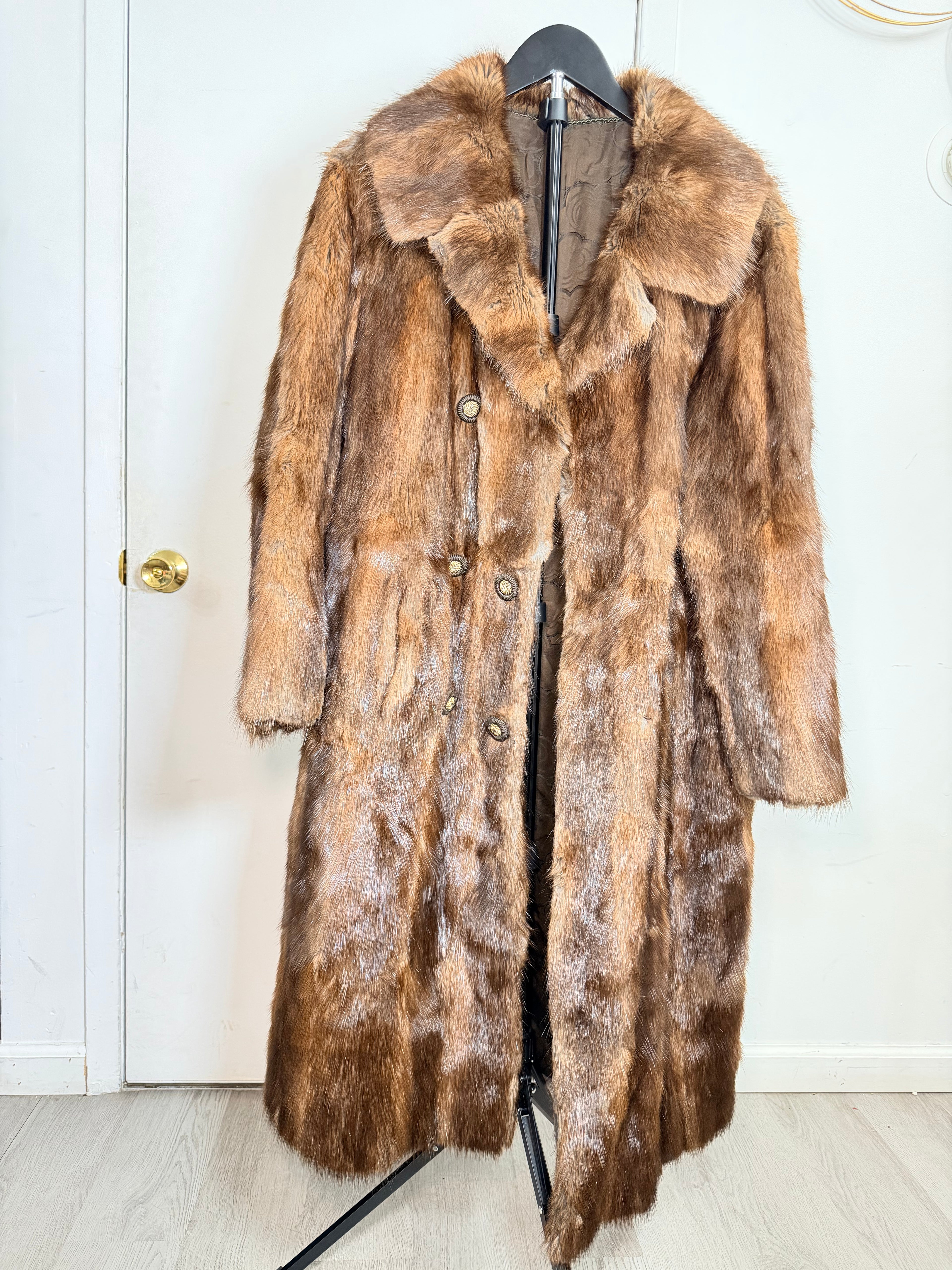 Vintage Brown Mink Fur Coat – Small 015