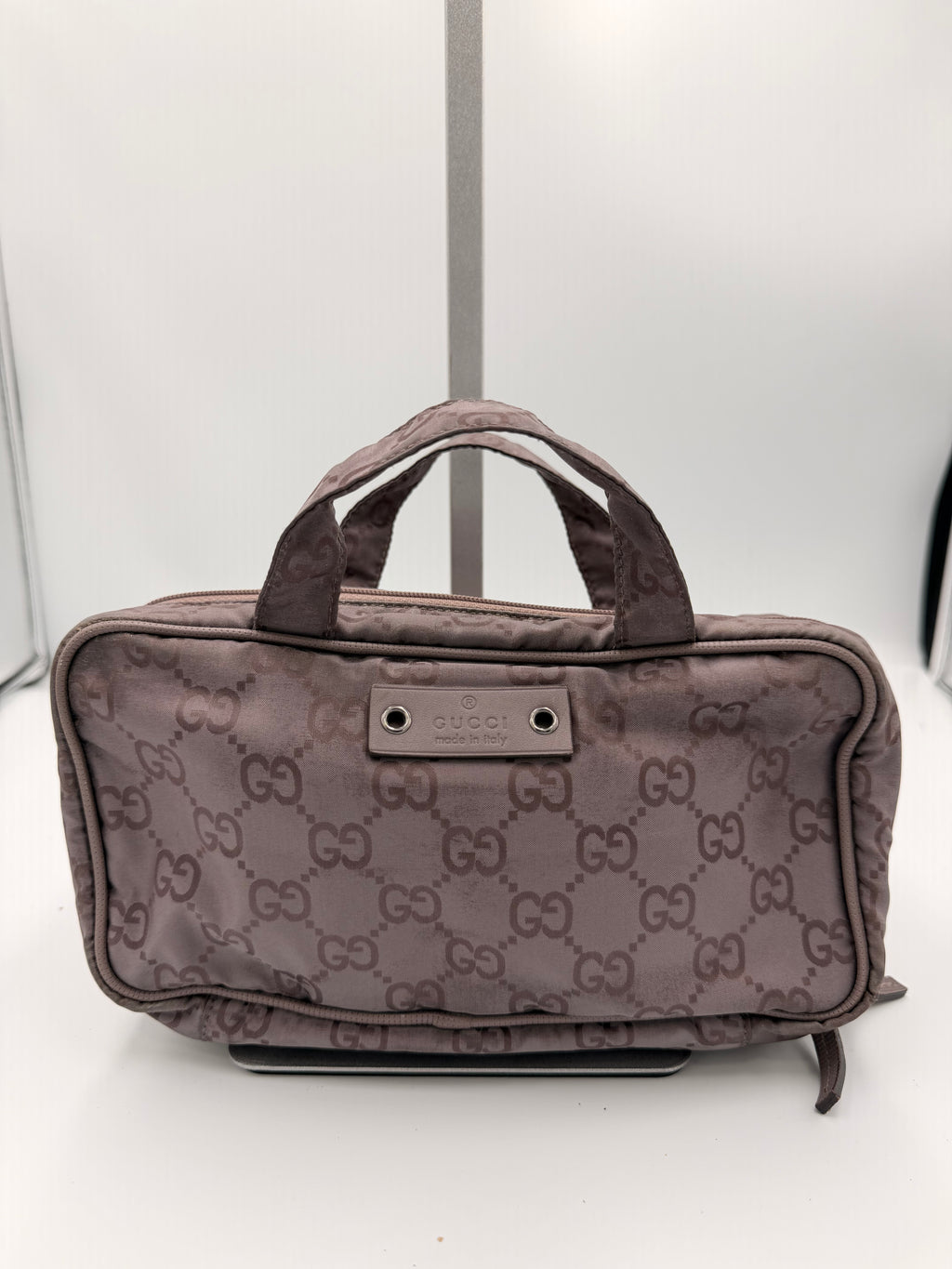 Gucci GG Nylon Cosmetic Train Case / Mini Bag (Purple)