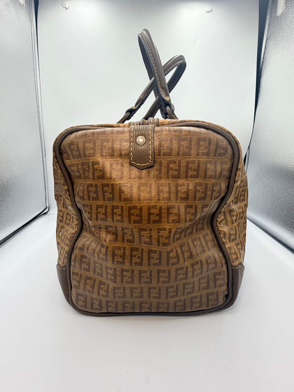 Fendi Vintage Zucca Monogram Boston Bag – Brown