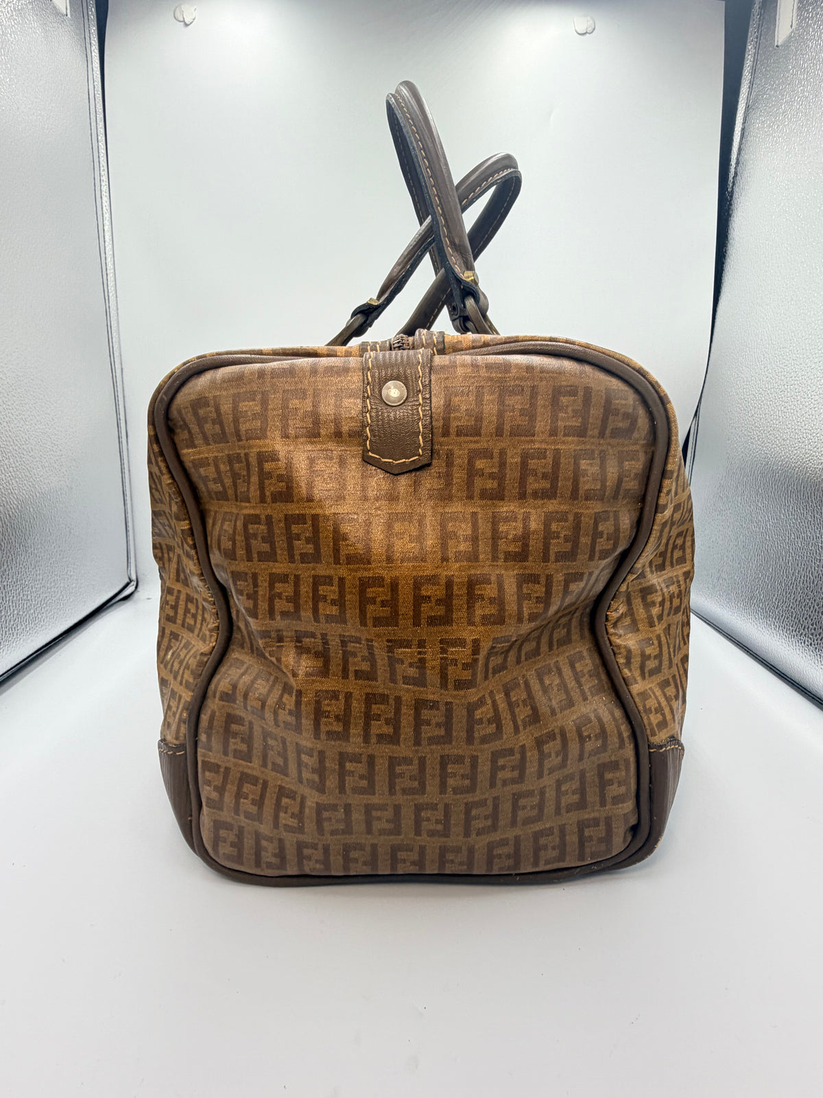 Fendi Vintage Zucca Monogram Boston Bag – Brown