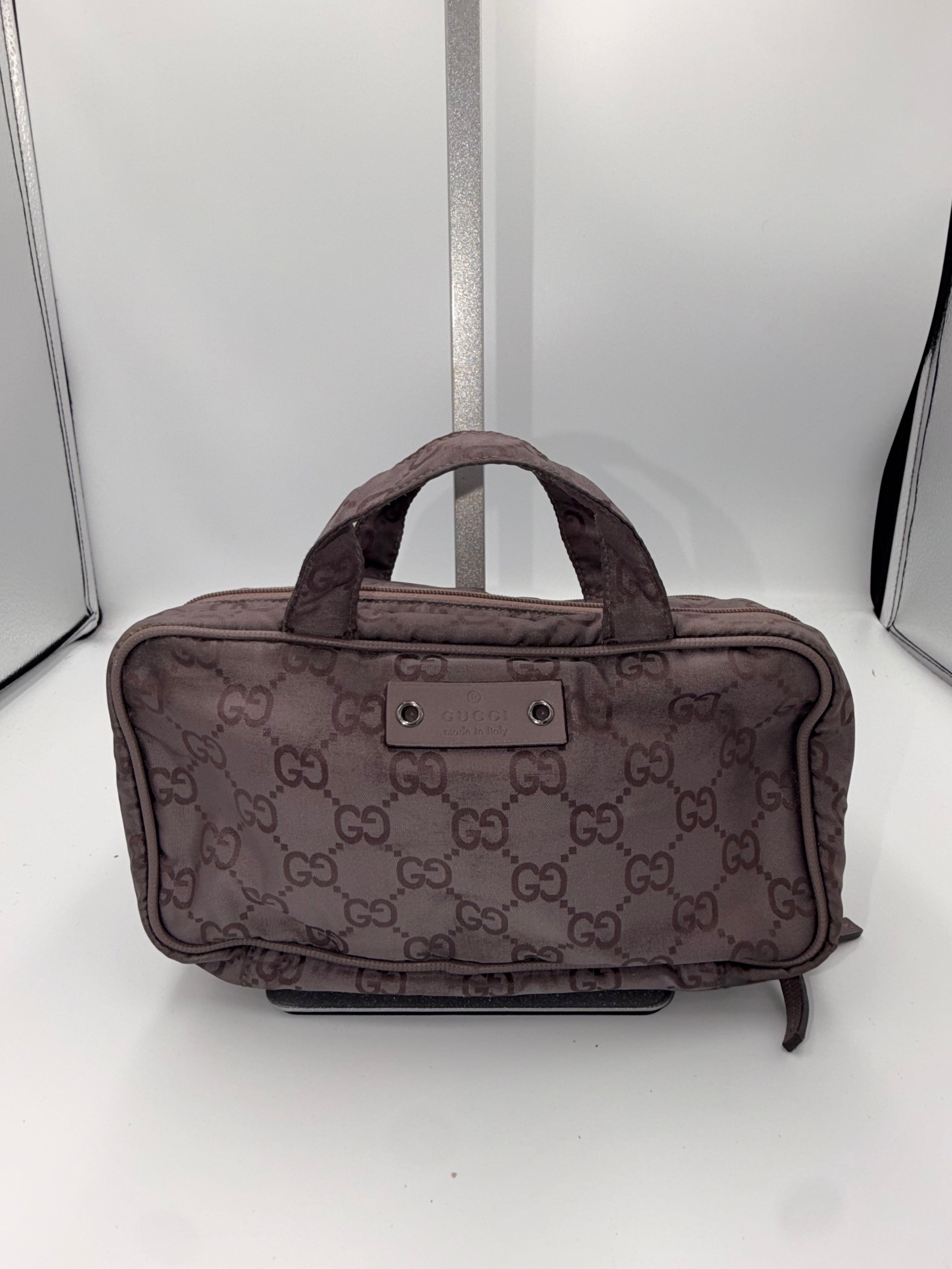 Gucci GG Nylon Cosmetic Train Case / Mini Bag (Purple)
