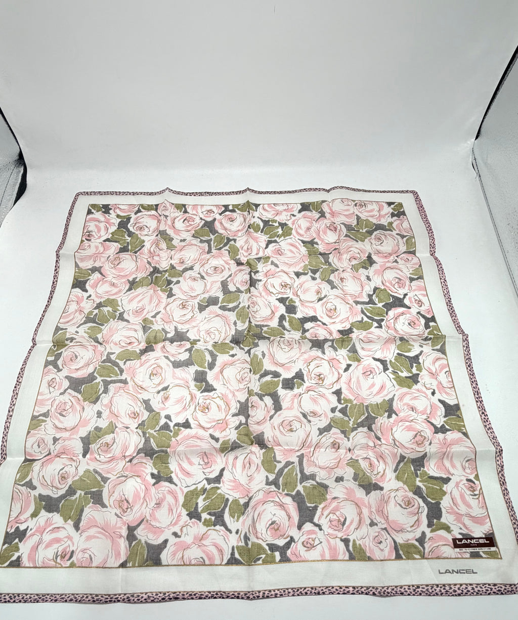 Lancel Paris Rose Garden Cotton Scarf – Blush Pink