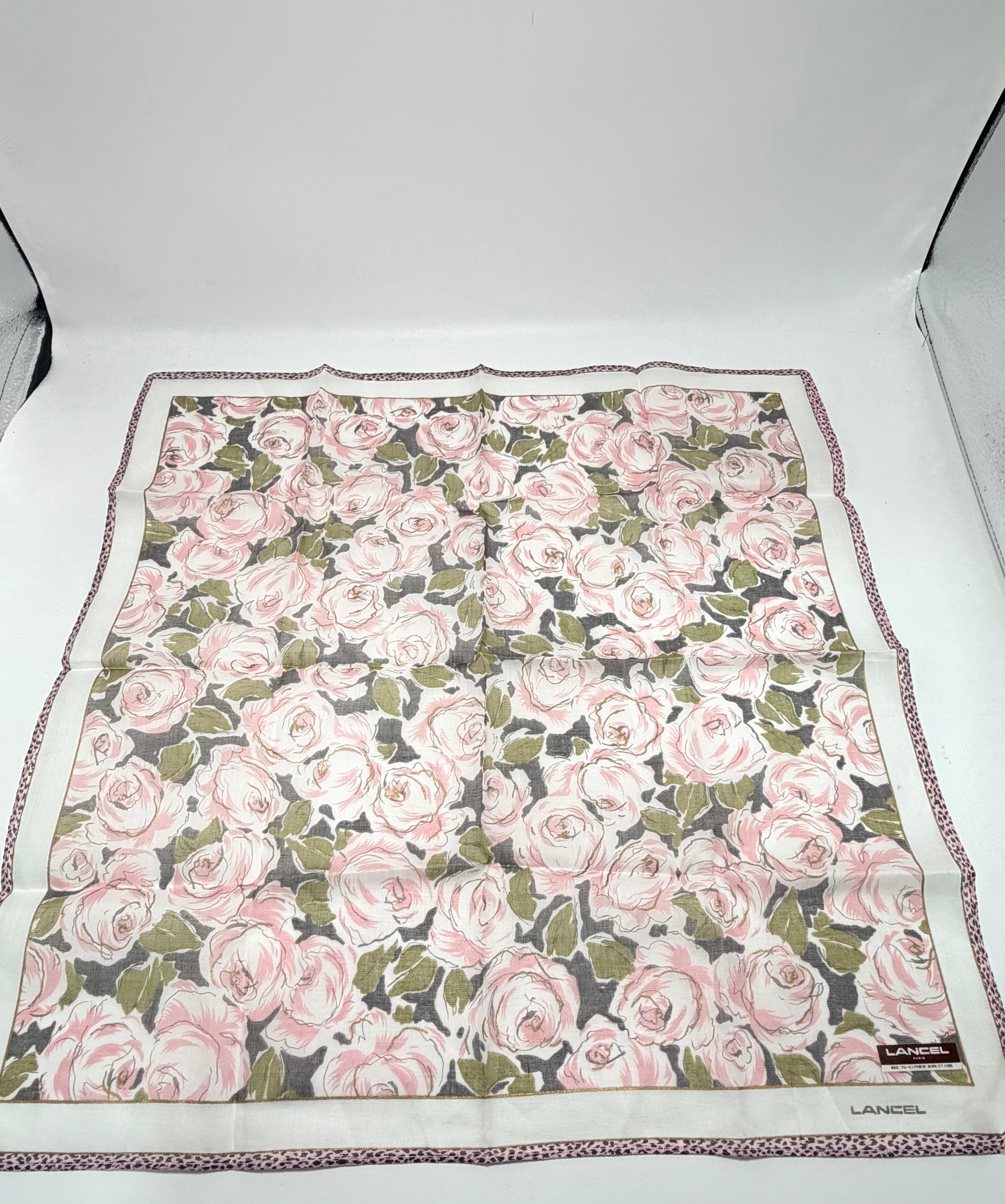 Lancel Paris Rose Garden Cotton Scarf – Blush Pink