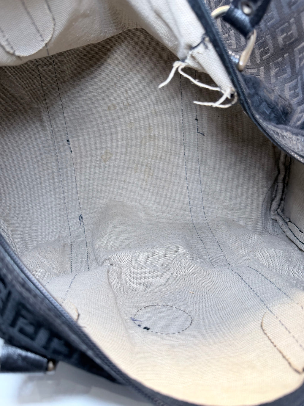 Fendi Canvas Boston Bag
