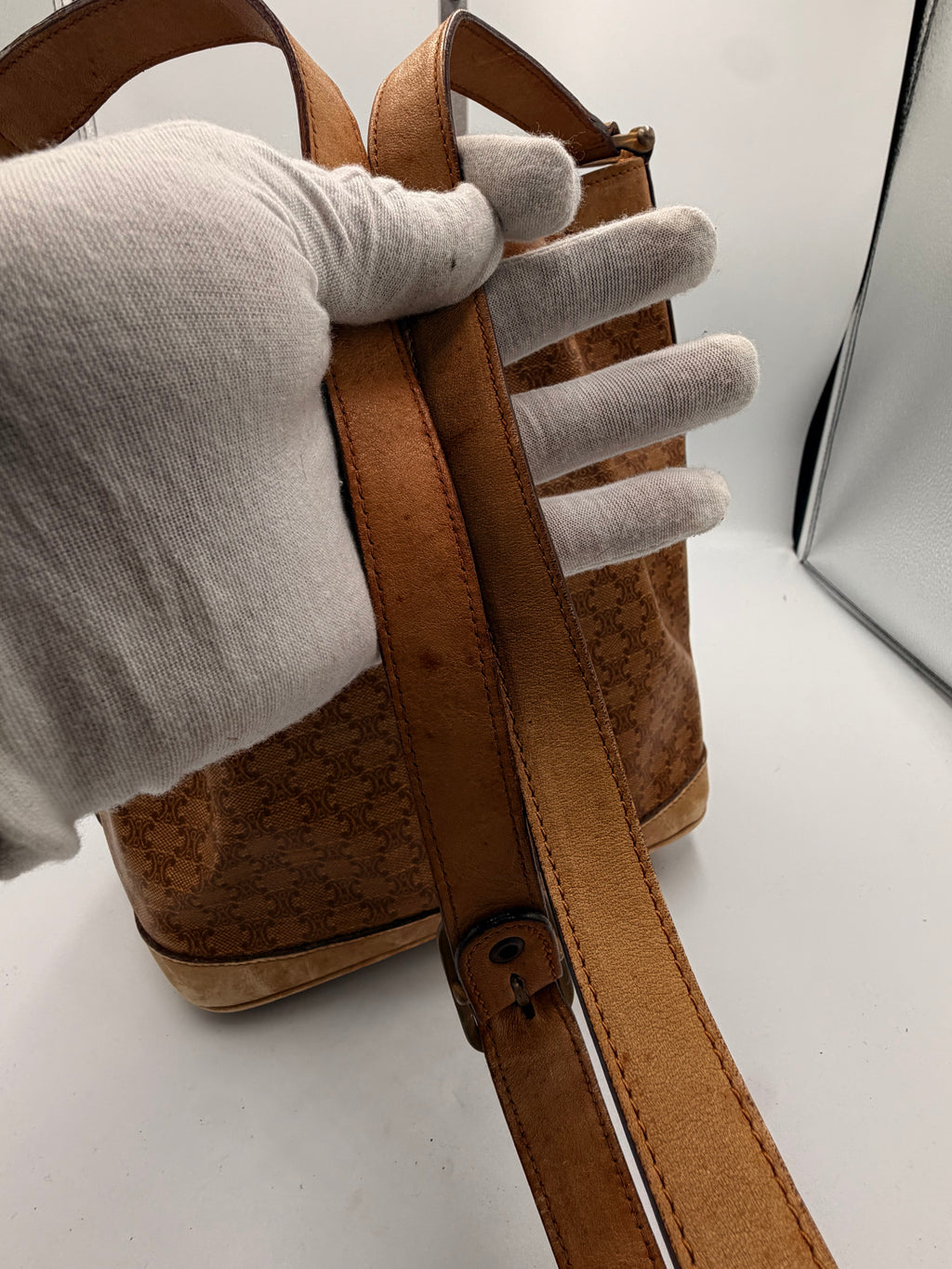 Celine Macadam Drawstring Bucket Shoulder Bag