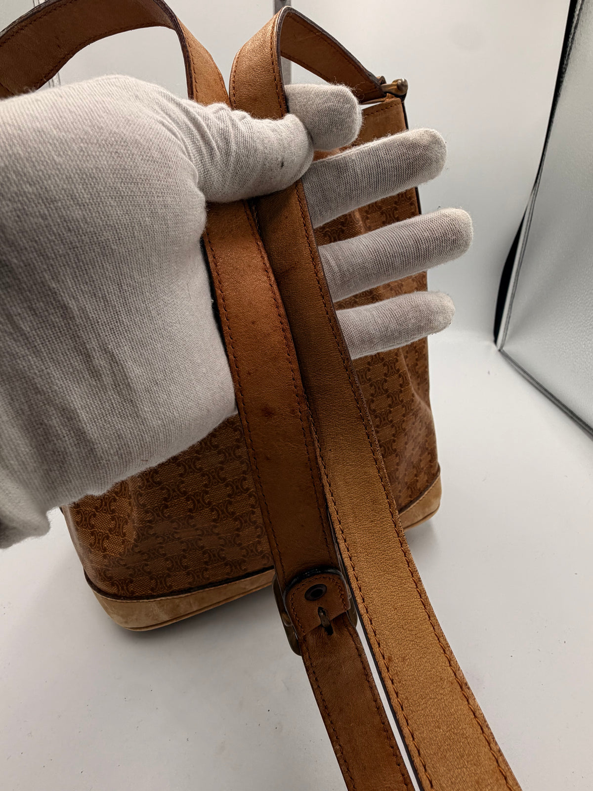 Celine Macadam Drawstring Bucket Shoulder Bag