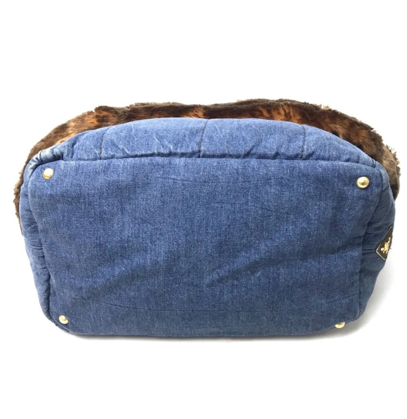 Prada Denim & Fur Canapa Tote Bag