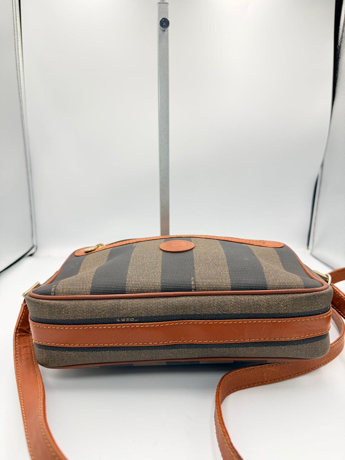 Fendi Pequin Stripe Crossbody Camera Bag