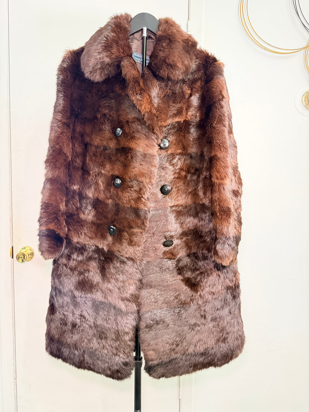 Vintage Mink Fur Coat – Chocolate Brown (Medium)