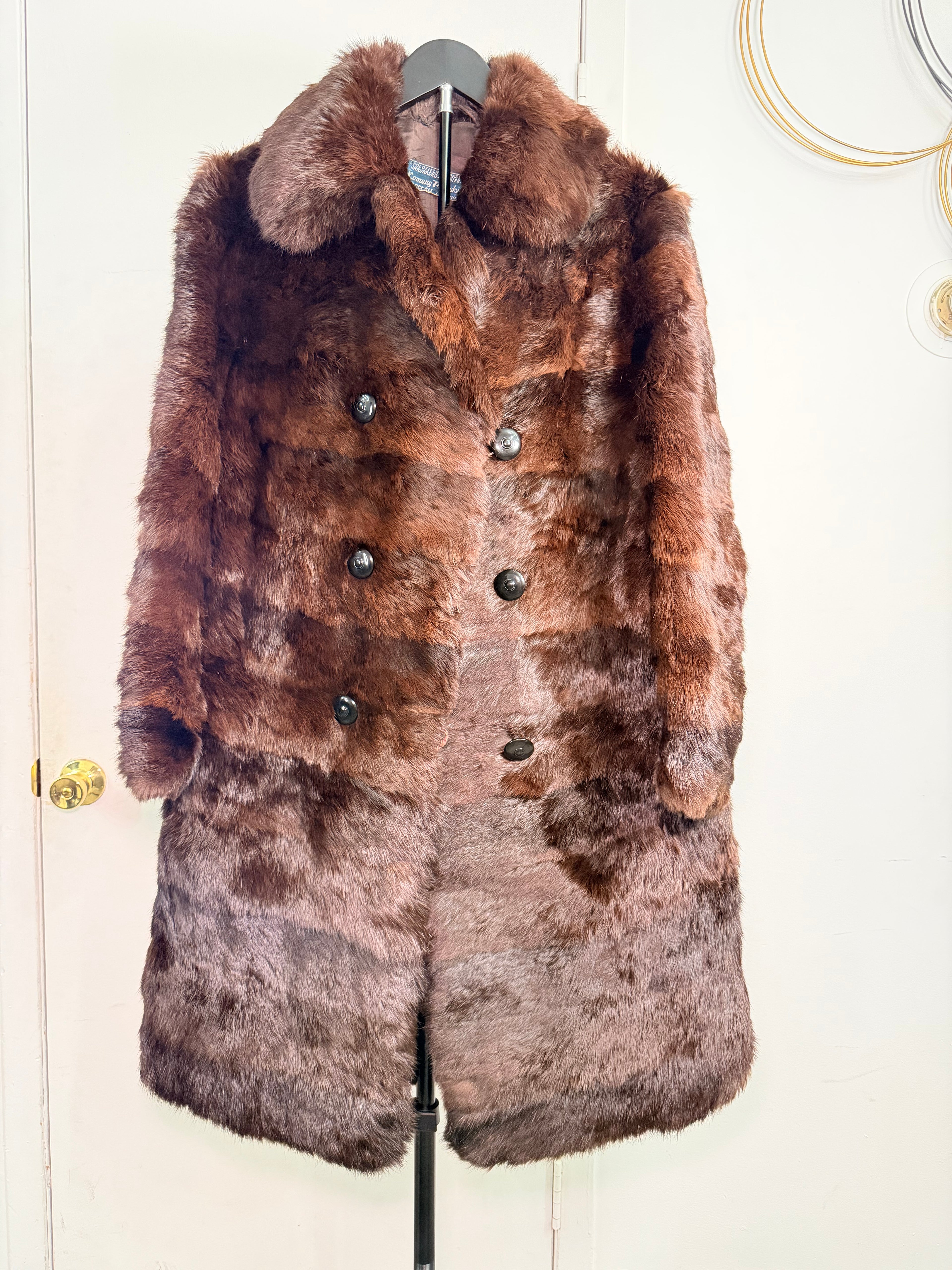 Vintage Mink Fur Coat – Chocolate Brown (Medium)