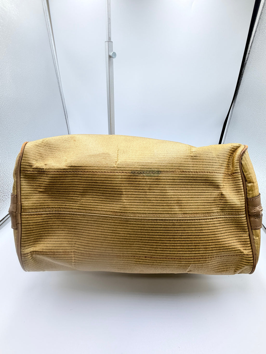 Yves Saint Laurent YSL Beige Canvas Boston Bag