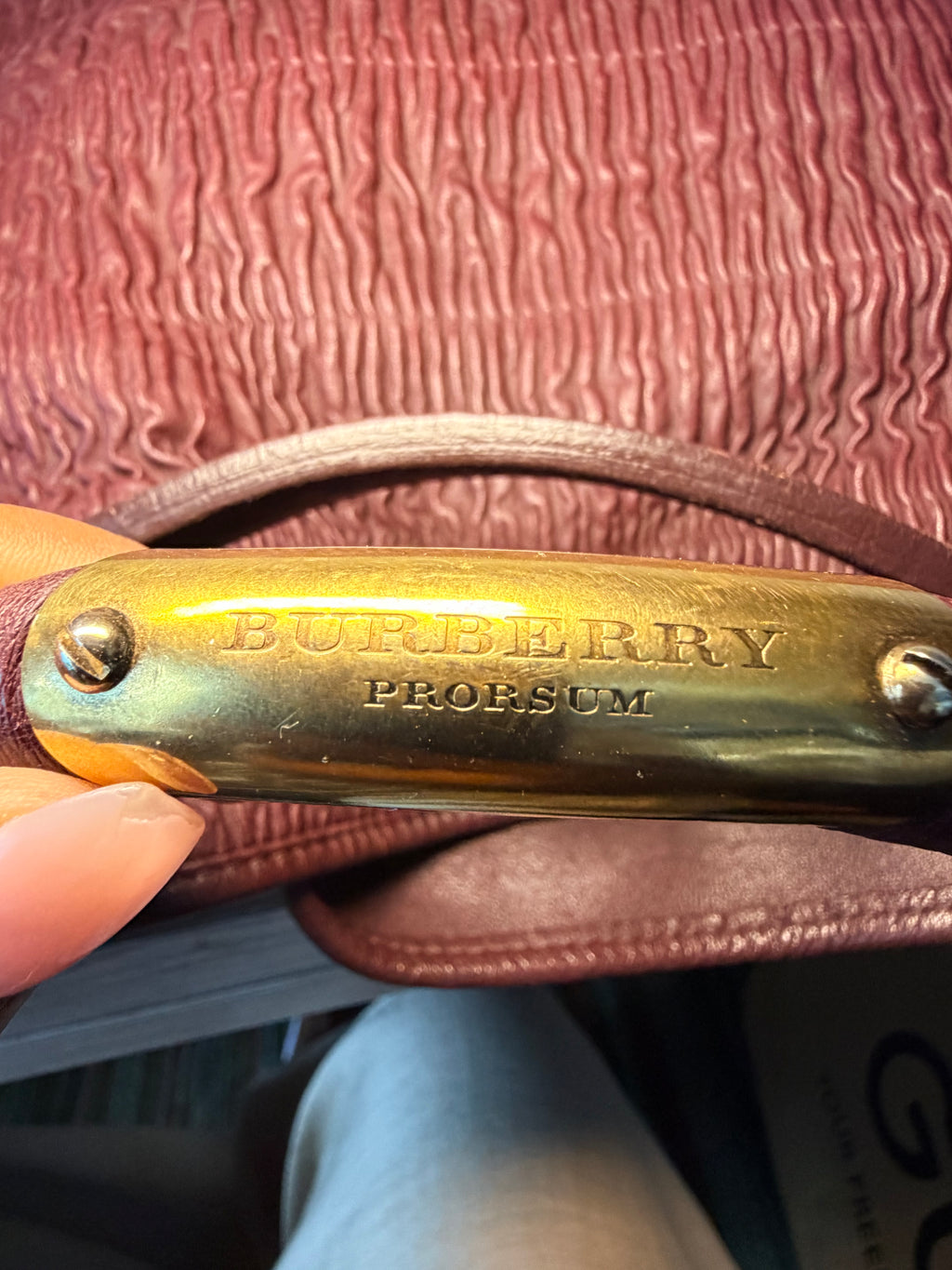 Burberry Prorsum Burgundy Ruched Leather Hobo Bag – Runway Era