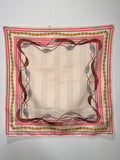 Céline Silk Scarf in Pink Equestrian Chain & Leather Strap Print