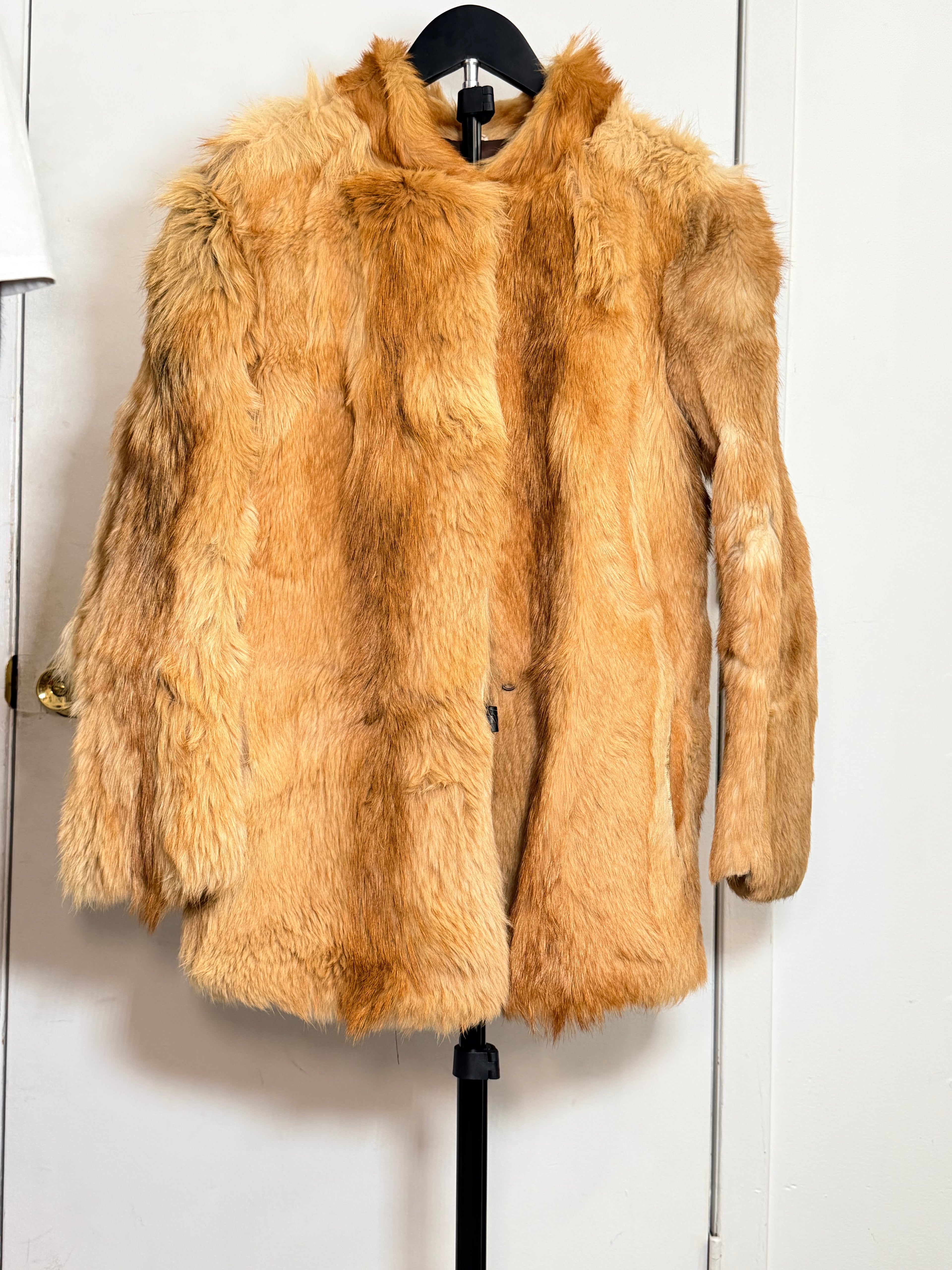 Vintage Red Fox Fur Coat (Natural) – Medium 008
