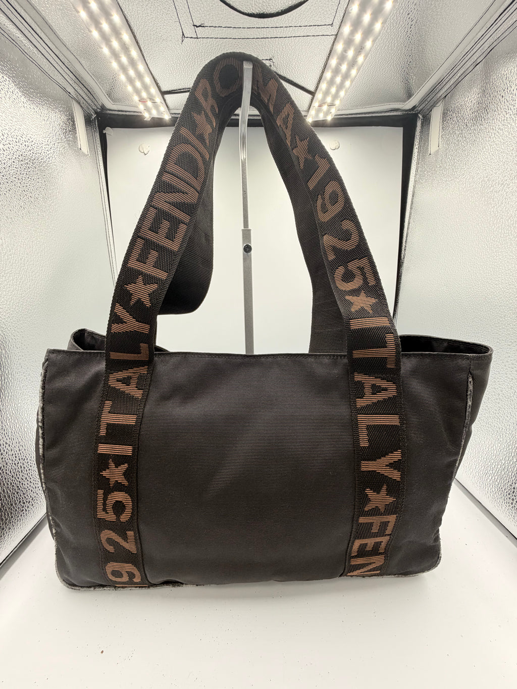 Fendi Roma 1925 Logo Strap Nylon Tote Bag