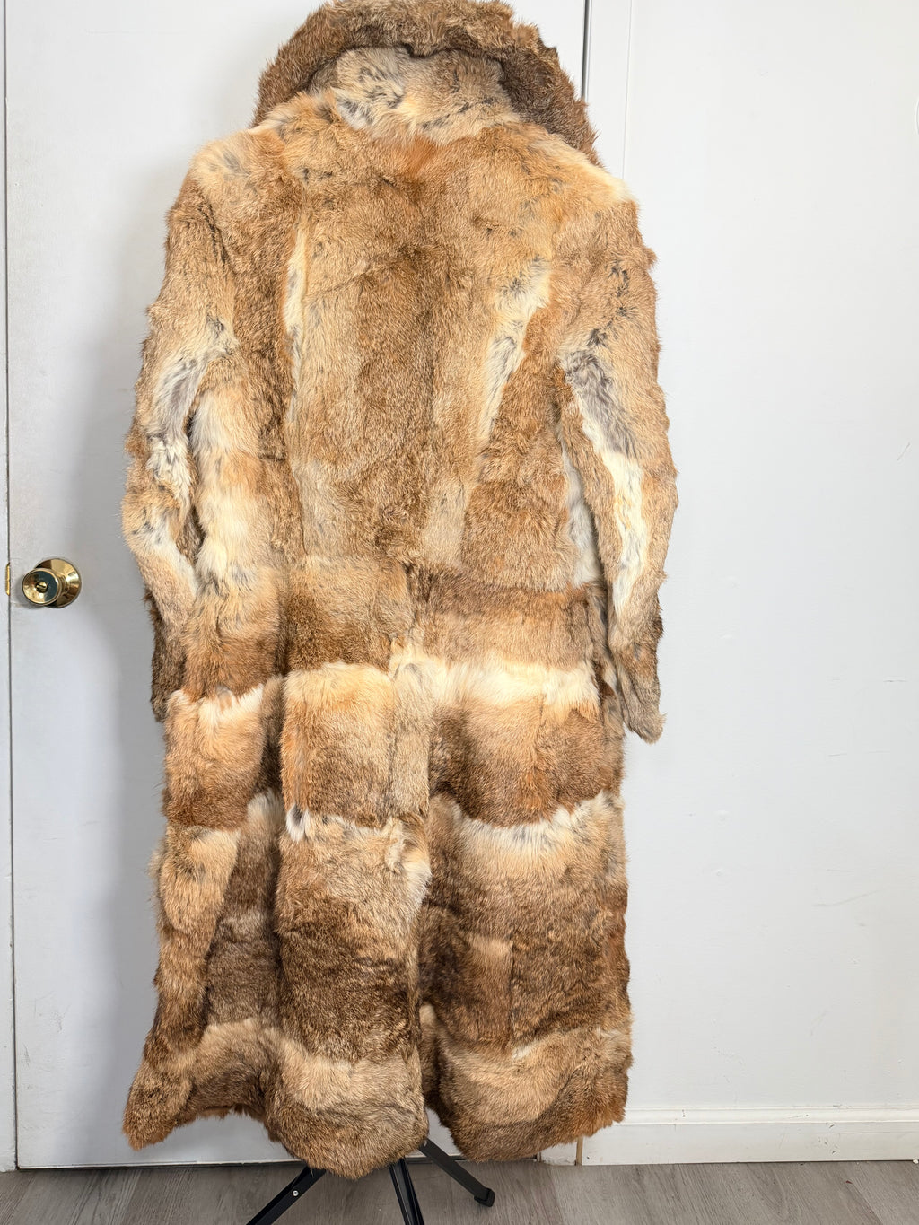 Vintage Natural Rabbit Fur Full-Length Coat – XS/Small 031