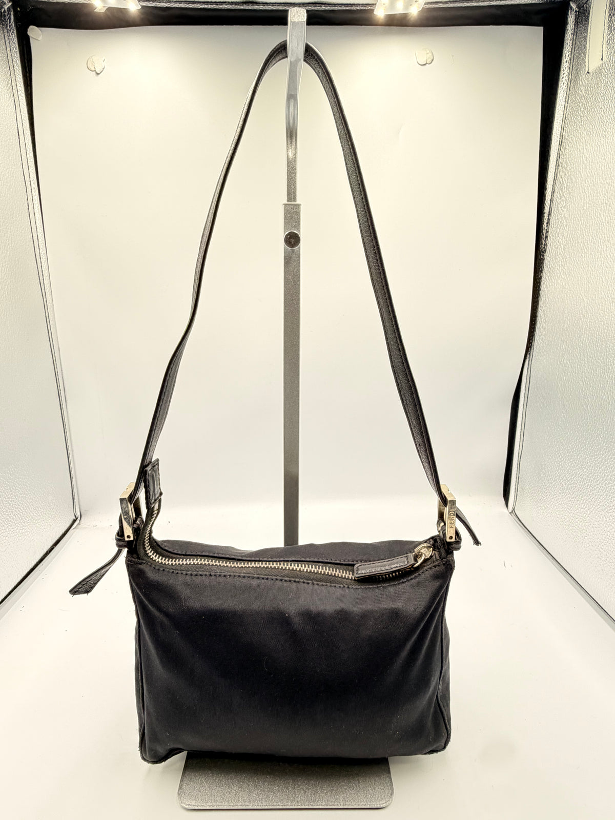 Fendi Vintage Black Nylon Shoulder Bag