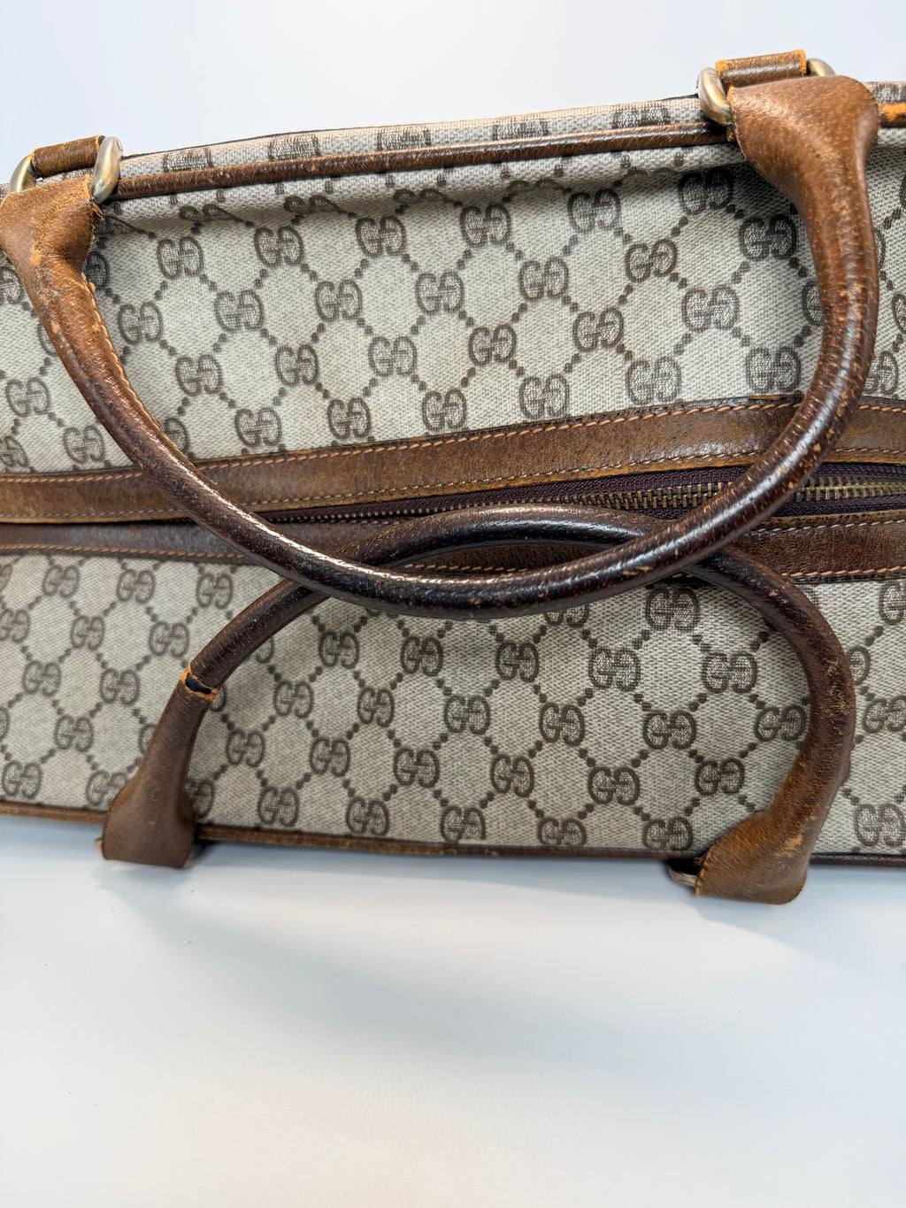 Gucci Vintage Travel Bag – Brown Leather & Monogram