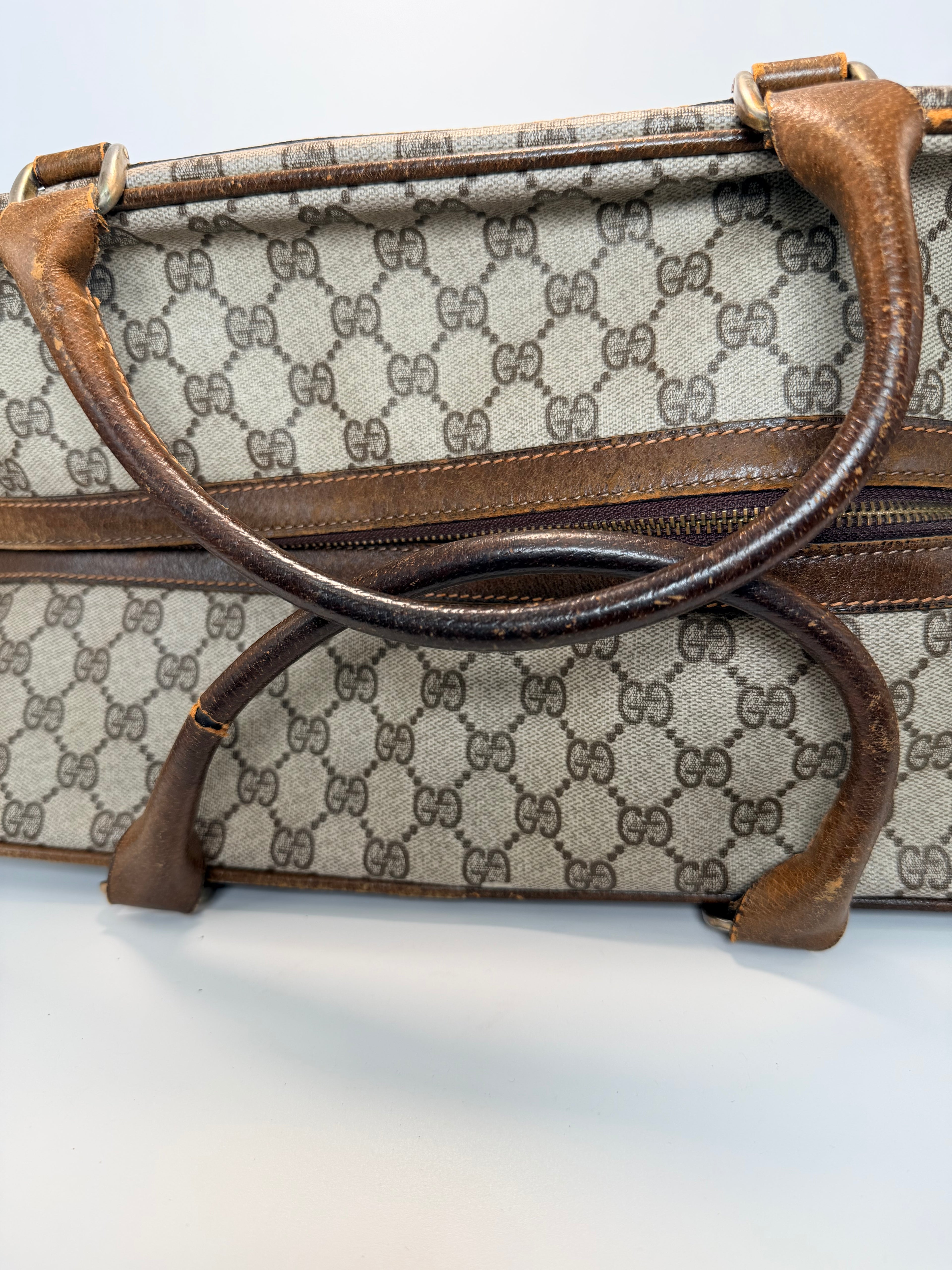 Gucci Vintage Travel Bag – Brown Leather & Monogram