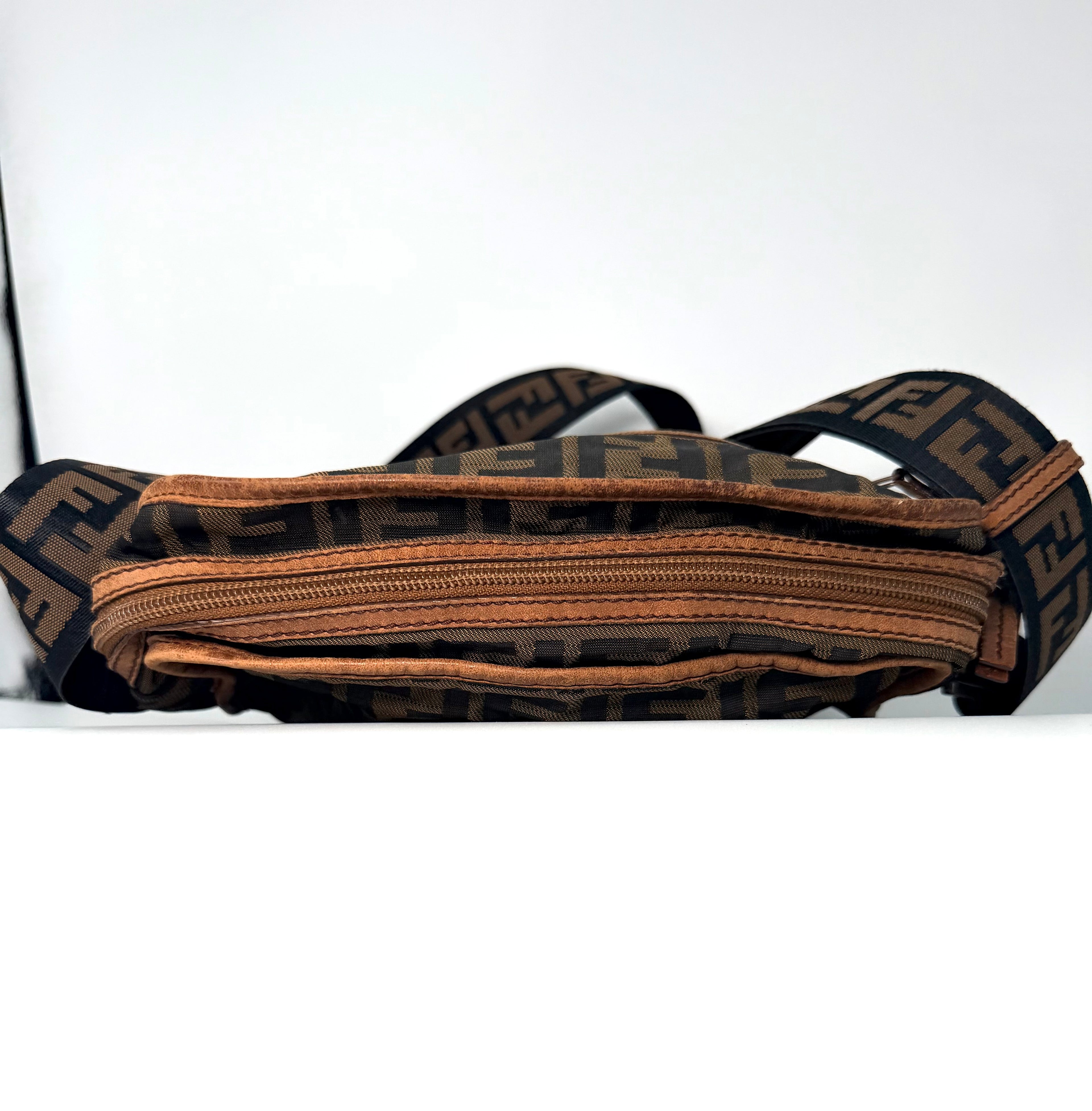 Fendi Crossbody – Traditional Zucca Print with Extra-Long Strap